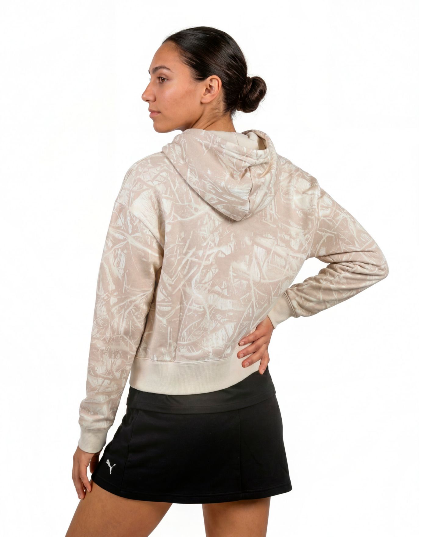 Женское худи Puma ESS Camo Full-Zip Fleece, цвет: Снежный — фото 4