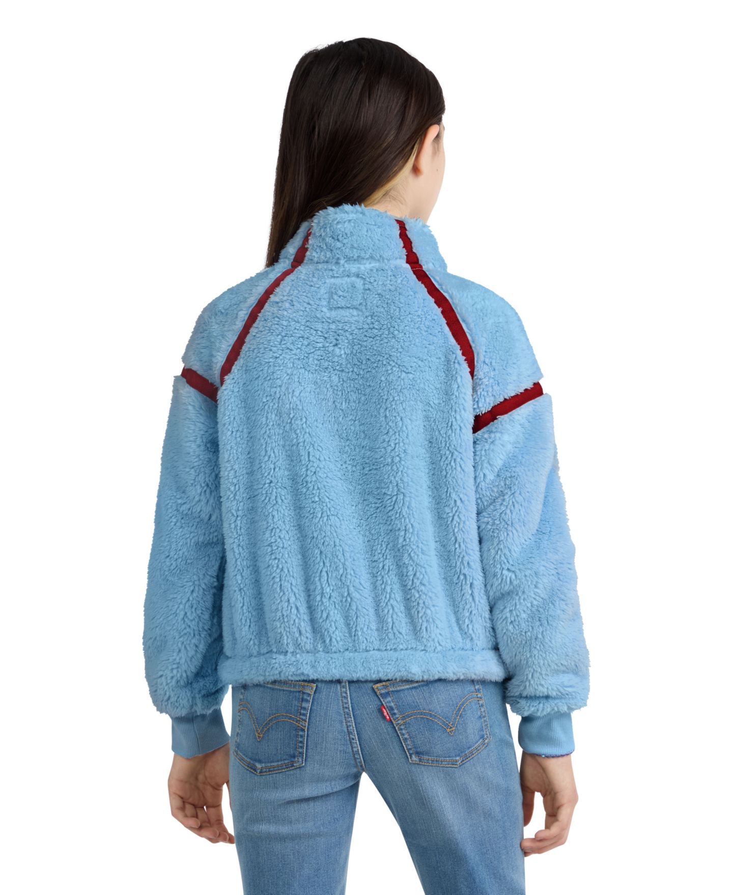 Свитер Levi's Sherpa Half-Zip Pullover для девочек, цвет: Angel Falls — фото 4