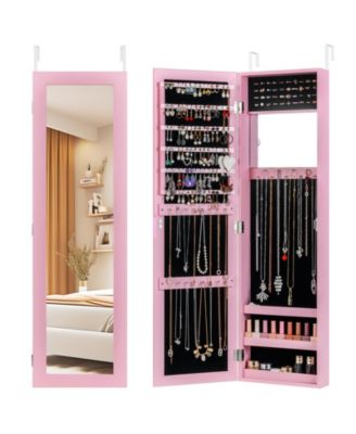 Jewelry Cabinet Wall or Door Mounted Jewelry Armoire Modern Hanging Jewelry Organizer