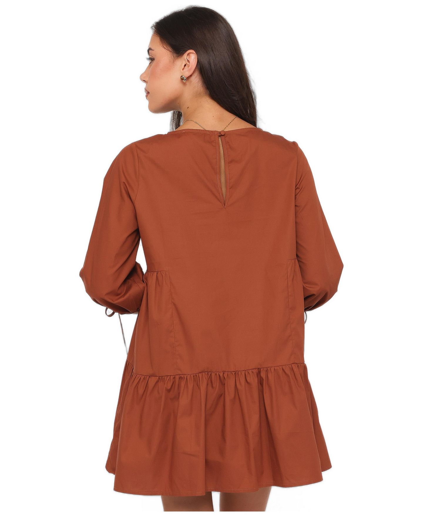 Женское платье Petal and Pup Keani Tiered-Smock Mini, цвет: Верблюжий — фото 3