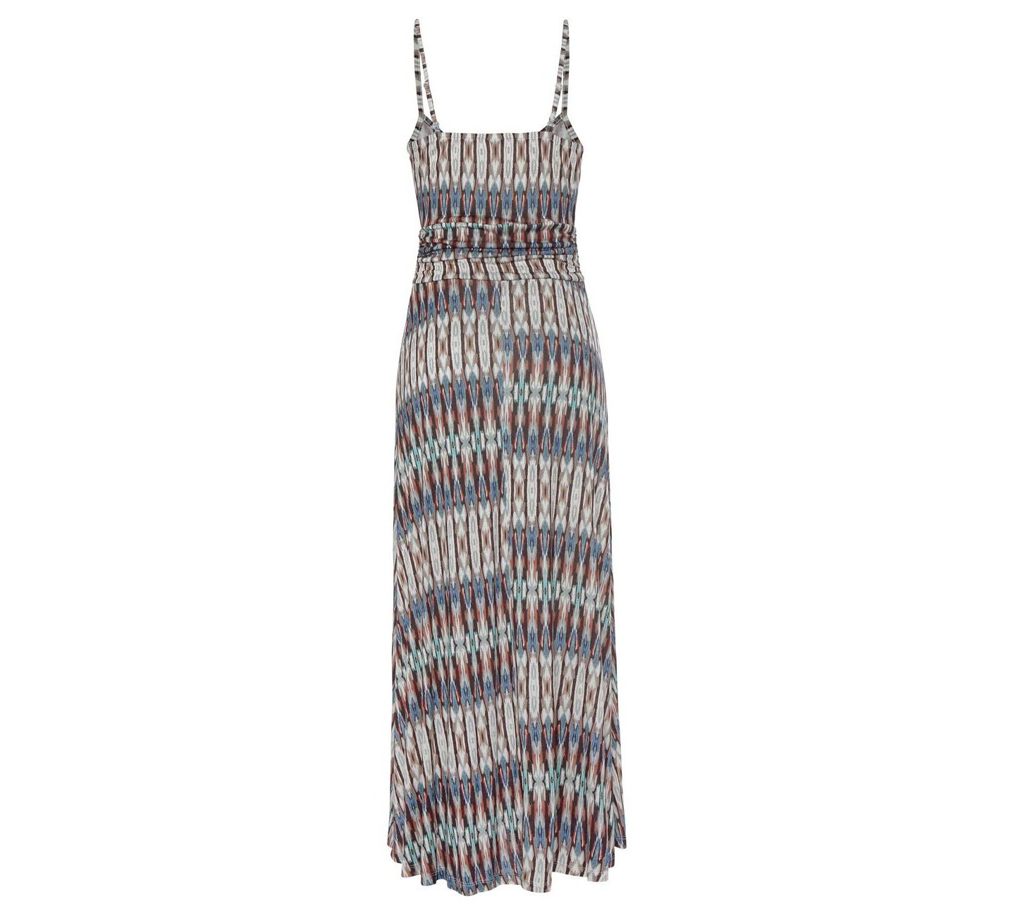 Женское платье Lascana Printed Side-Slit Scoop Neck Maxi, цвет: Разноцветный с принтом — фото 5