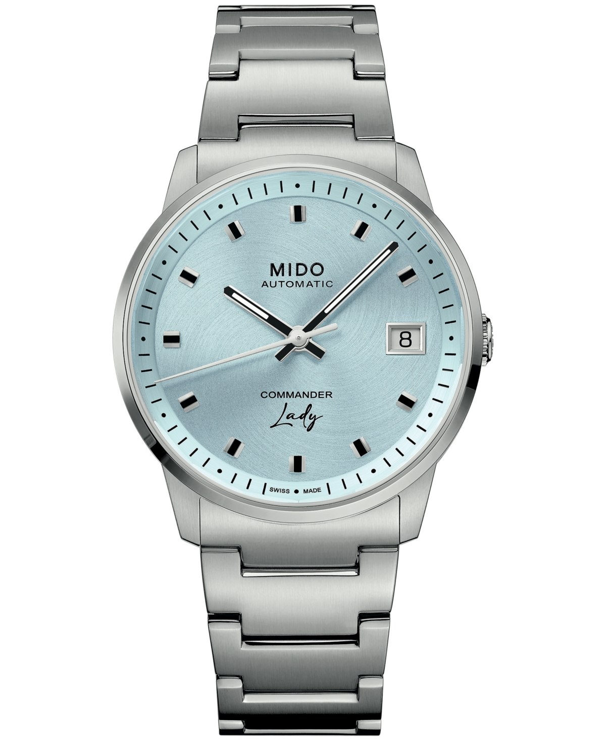 Mido Women's Swiss Automatic Commander Stainless Steel Watch, 34mm - Blue