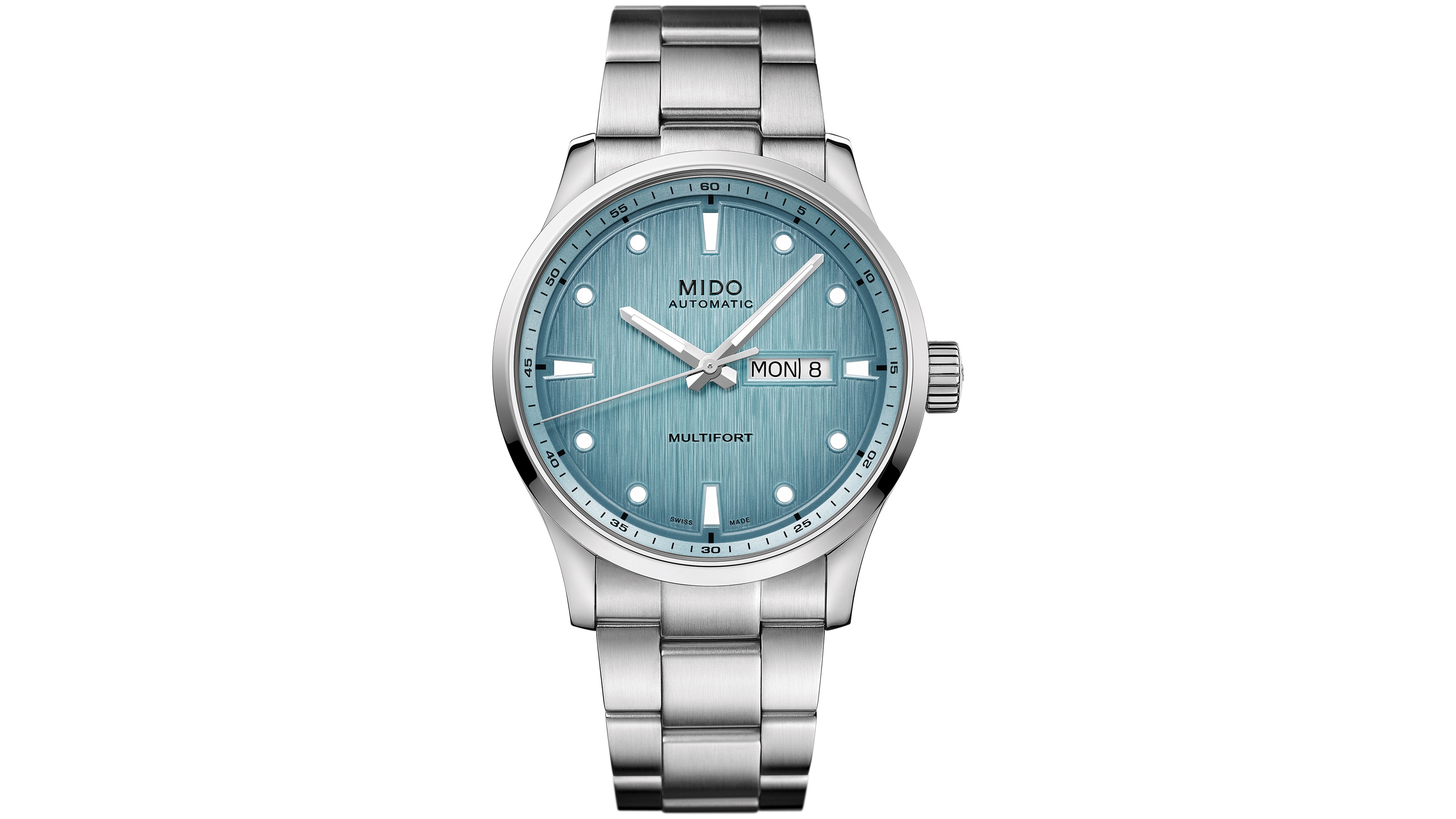 Mido Men's Swiss Automatic Multifort Freeze Stainless Steel Bracelet Watch, 42mm