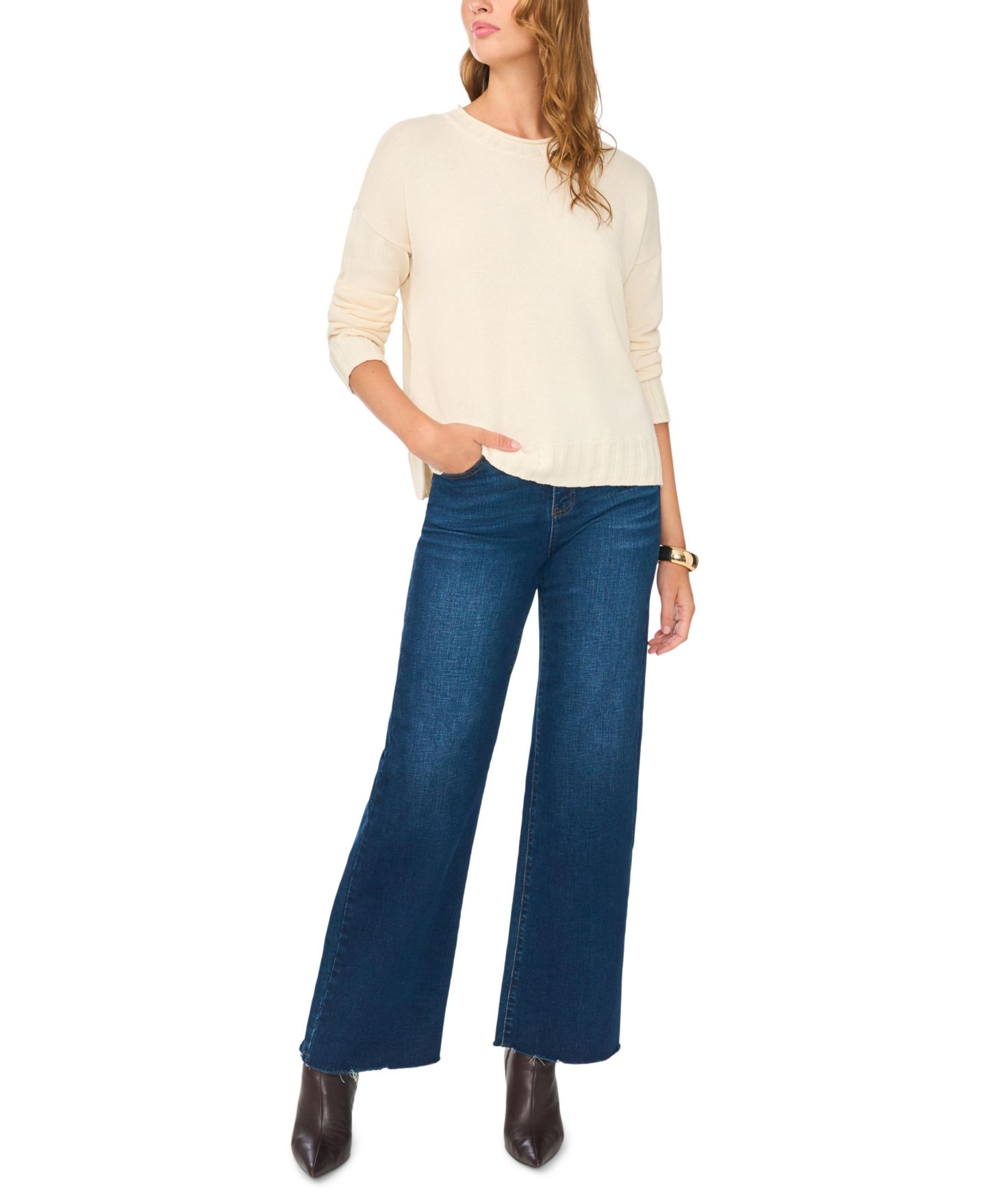 Женский свитер Vince Camuto Rollneck Long-Sleeve Ribbed, цвет: Creamy — фото 2