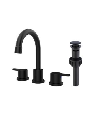 Widespread Bathroom Sink Faucet with Dual Handles, High Arc Swivel Spout, Water-Saving Aerator and Pop-Up Drain