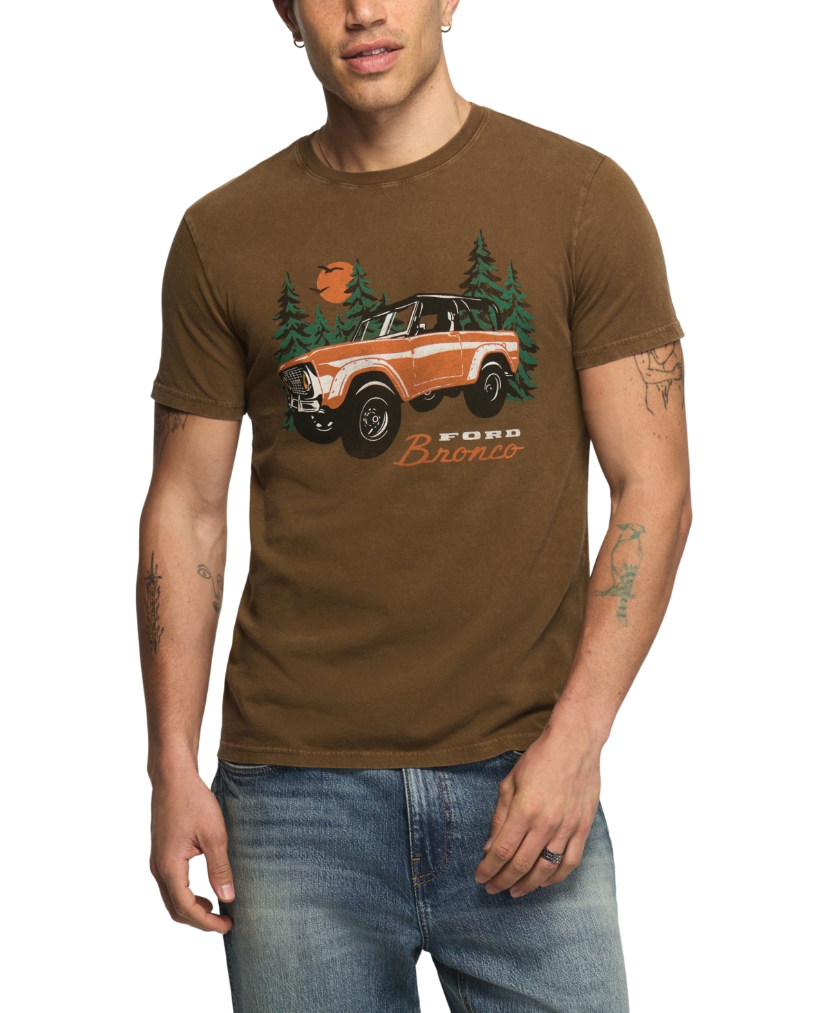 Lucky Brand Men's Ford Bronco Retro Burnout Graphic T-Shirt
