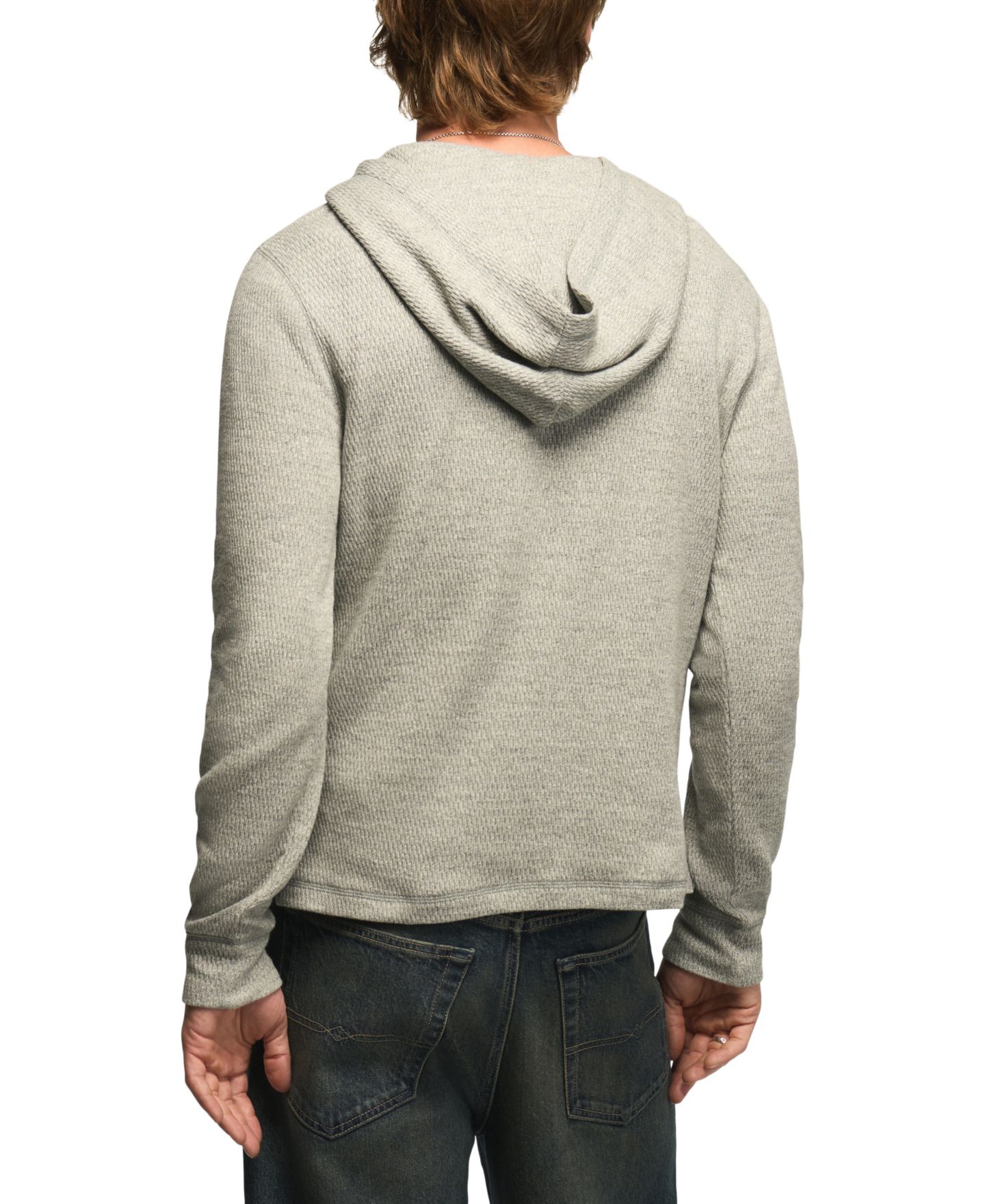 Мужское худи Lucky Brand Birdseye Thermal, цвет: Меланжевый серый — фото 5