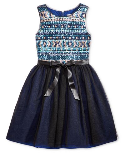 Blush Sequin-Detail Special Occasion Dress, Big Girls (7-16)
