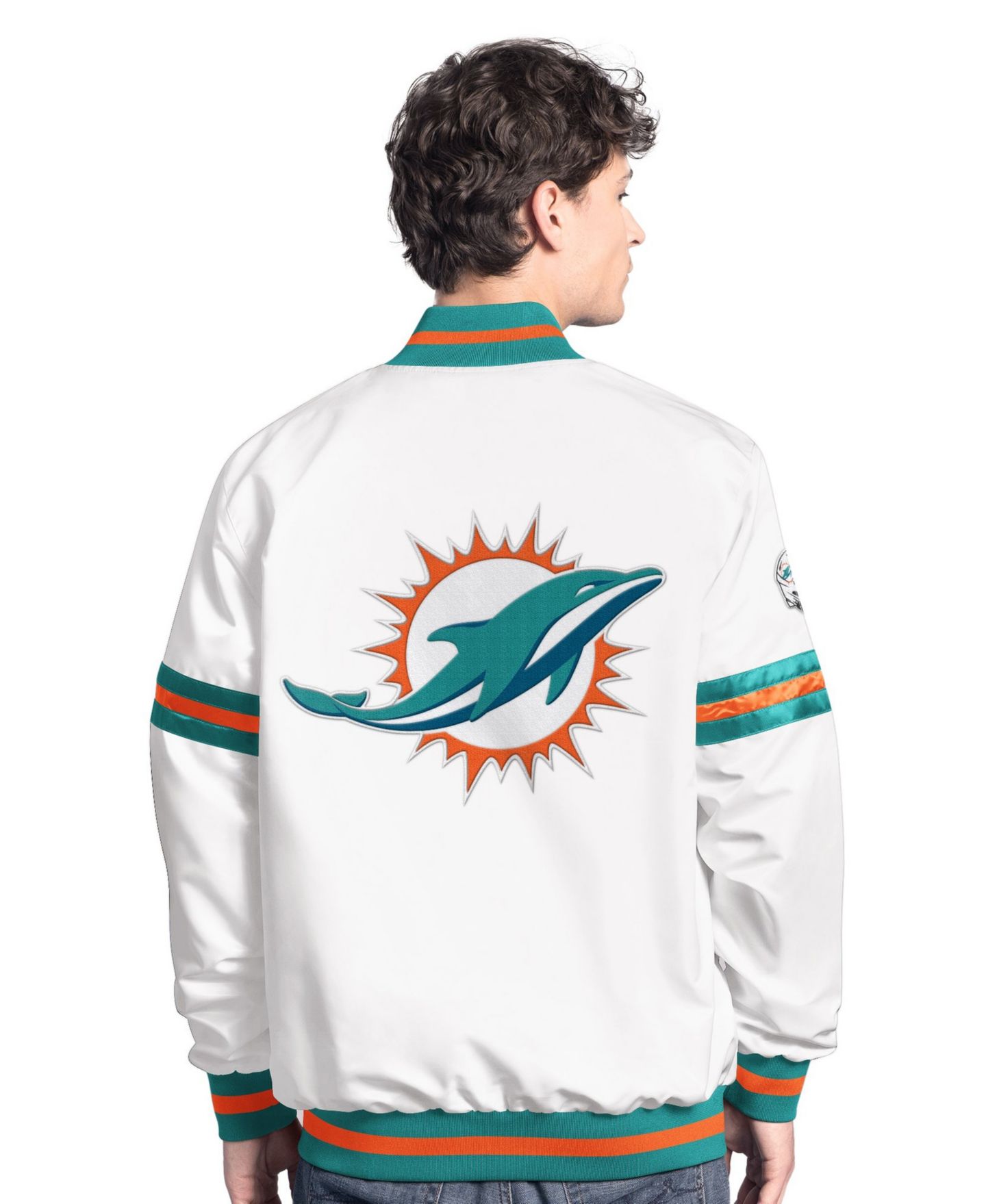 Мужская куртка Starter White Miami Dolphins Scout Full-Snap Varsity — фото 2