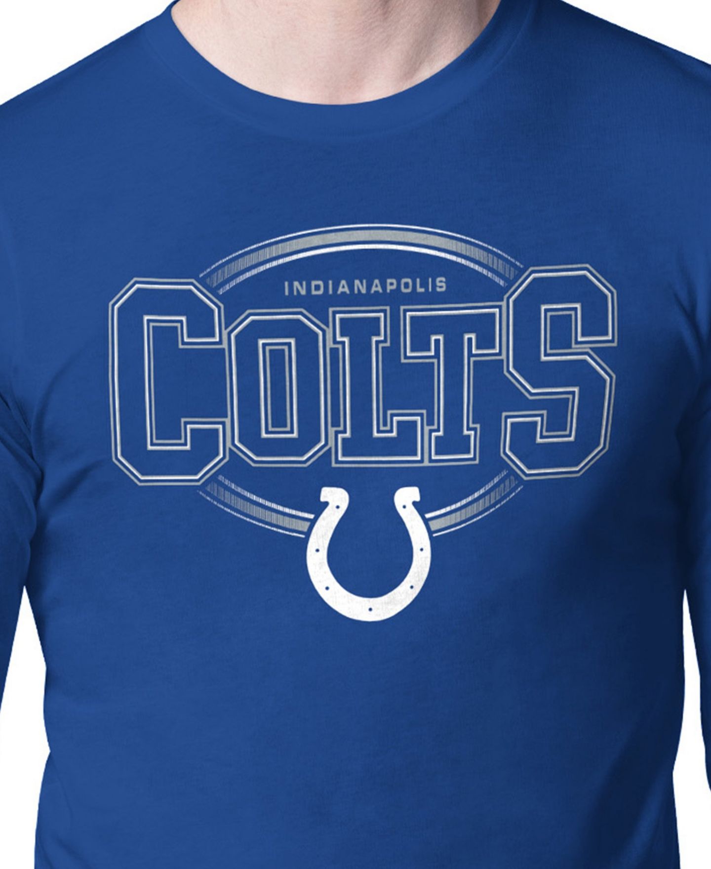 Мужская футболка Starter Royal Indianapolis Colts Team Track Graphic Long Sleeve — фото 3