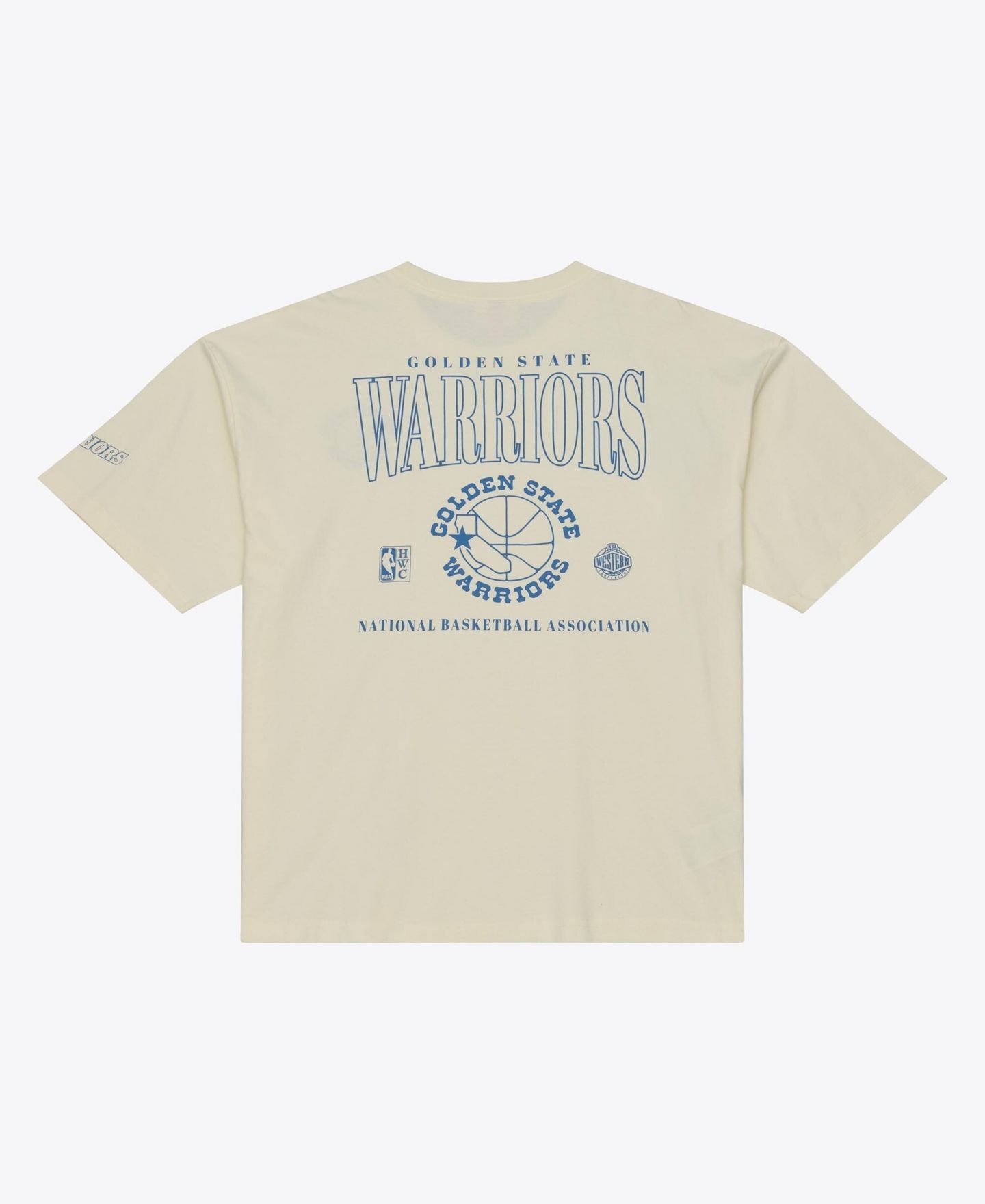 Мужская футболка Mitchell & Ness Oatmeal Golden State Warriors Heritage Hues Oversized — фото 2