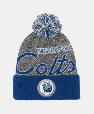 Big Boys and Girls Royal Indianapolis Colts Cuffed Knit Hat with Puff
