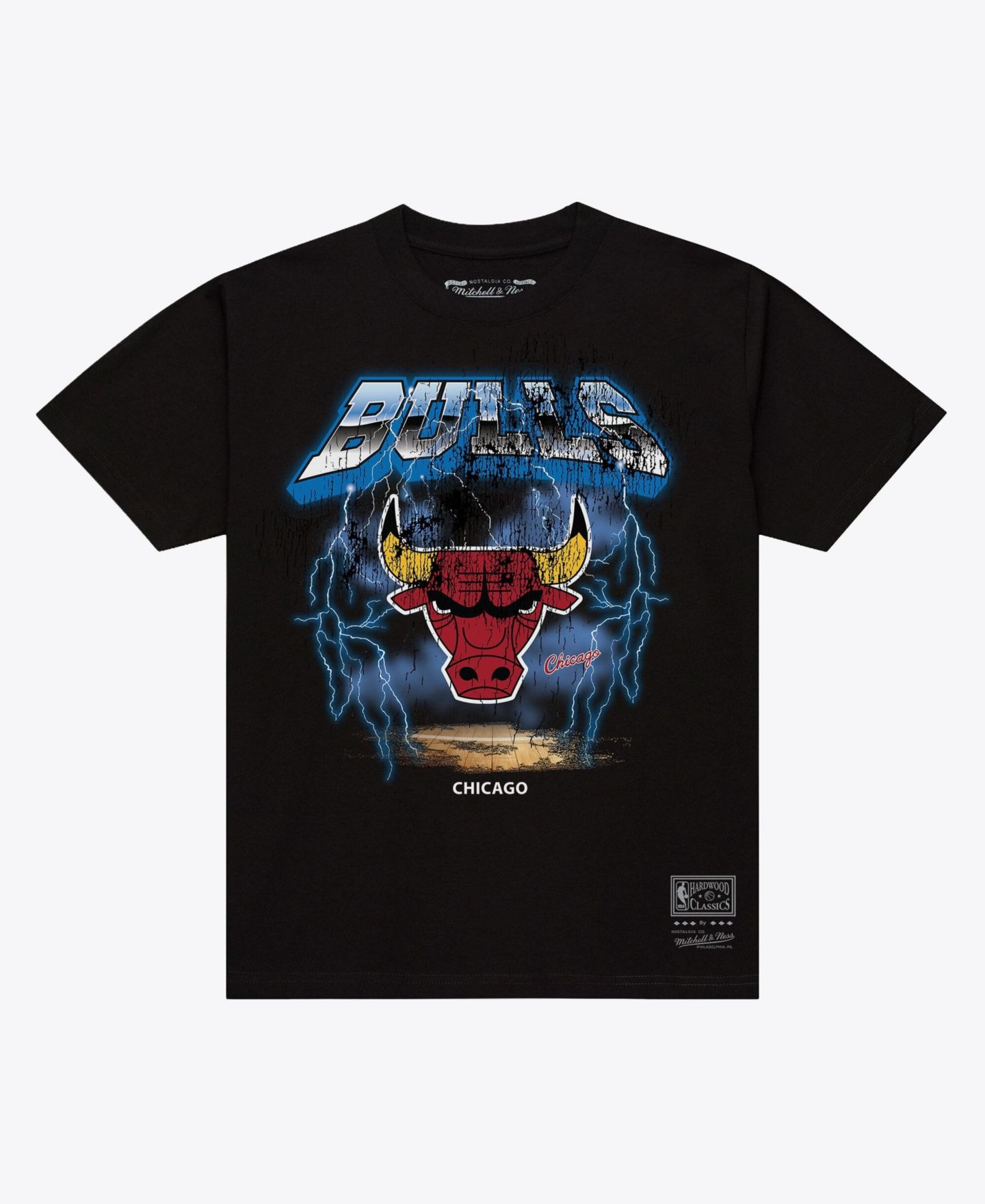 Мужская футболка Mitchell & Ness Black Chicago Bulls Lightning — фото 1