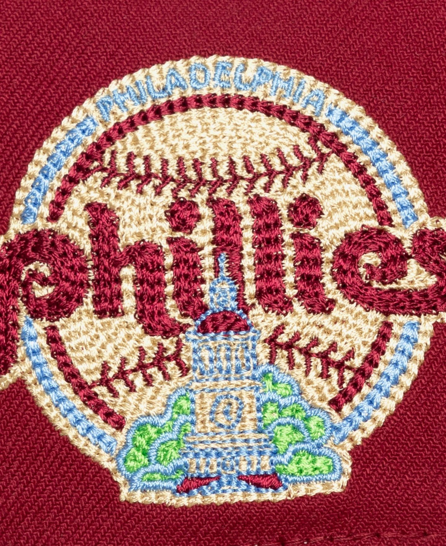 Мужская кепка Mitchell & Ness Maroon Philadelphia Phillies Secondary Patch Pro Snapback Hat — фото 5