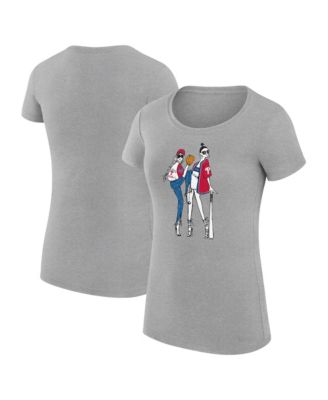 Women's Heather Gray Philadelphia Phillies Super-Slim Fit Lightweight Baseball Girls T-Shirt