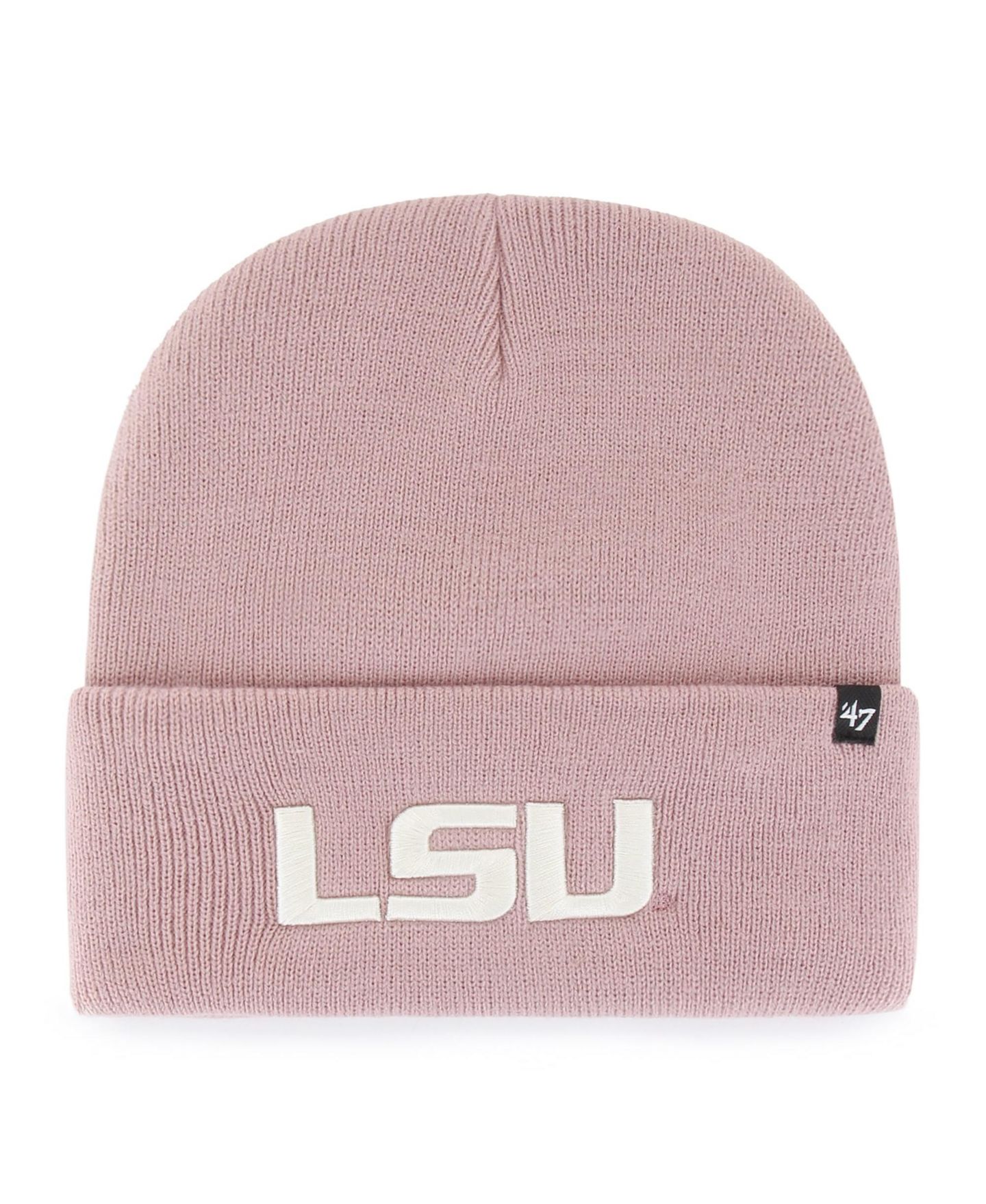 Женская шапка '47 Brand Pink LSU Tigers Haymaker Cuffed Knit Hat — фото 1