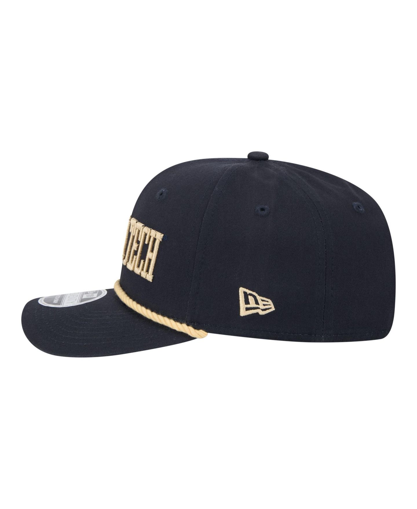 Мужские головные уборы New Era Navy Georgia Tech Yellow Jackets Wordmark Rope 9SEVENTY Stretch-Snap Hat — фото 7