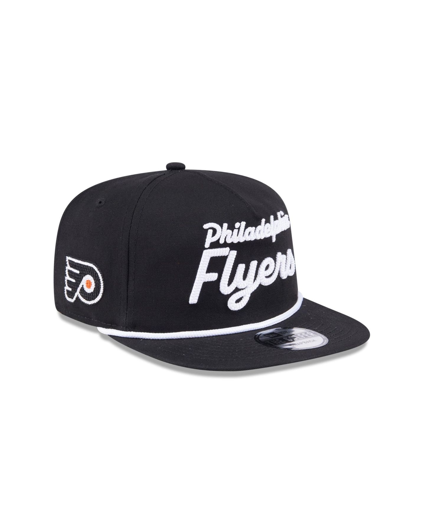 Мужская кепка New Era Black Philadelphia Flyers Team Text Golfer Adjustable Hat — фото 1