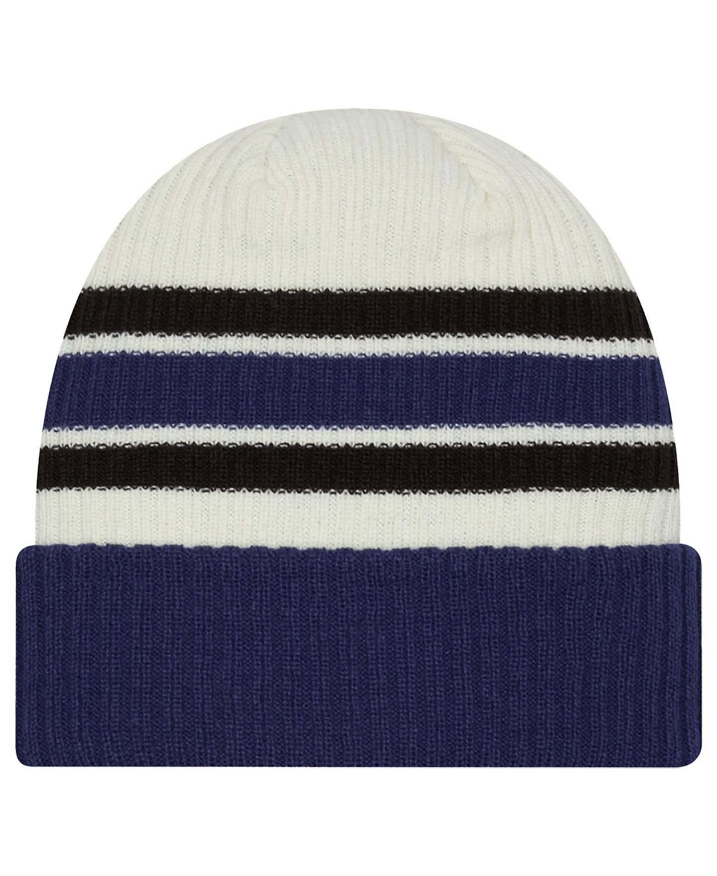 Мужская шапка New Era Cream/Blue Tampa Bay Lightning Vintage Cuffed Knit Hat — фото 2
