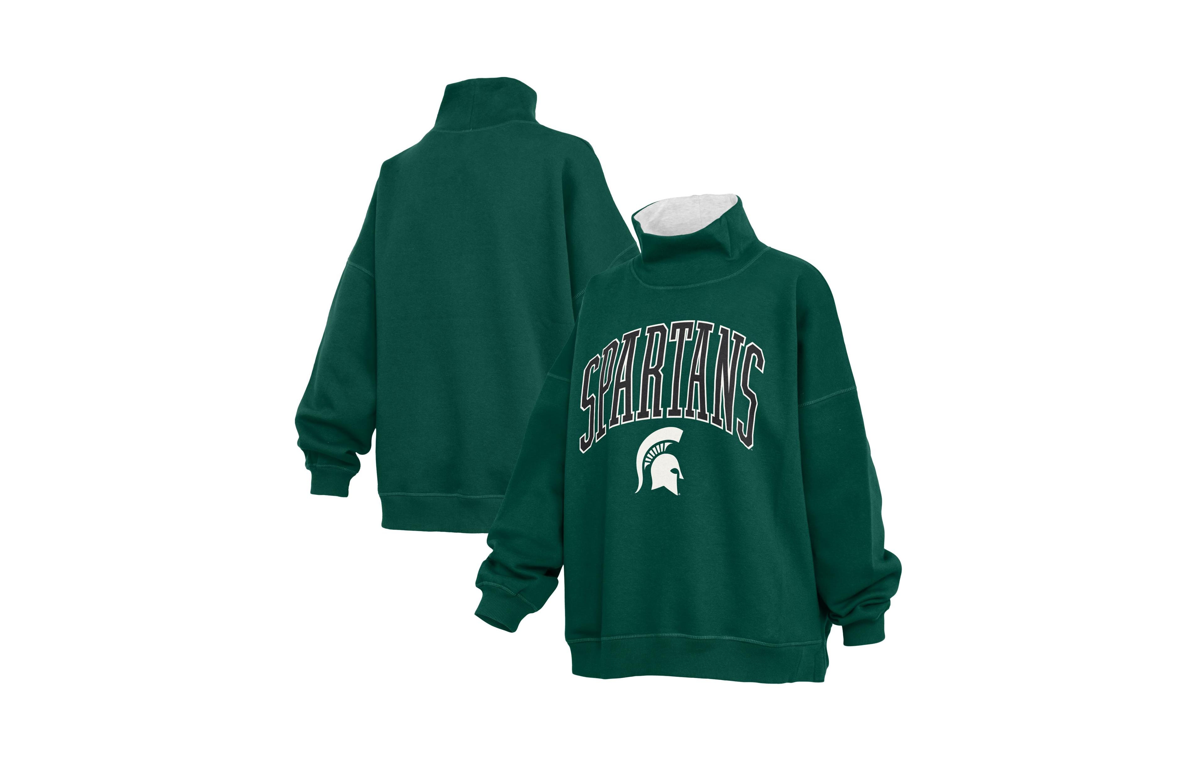 Pressbox Women's Michigan State Spartans Oversized Mock Neck Sweatshirt