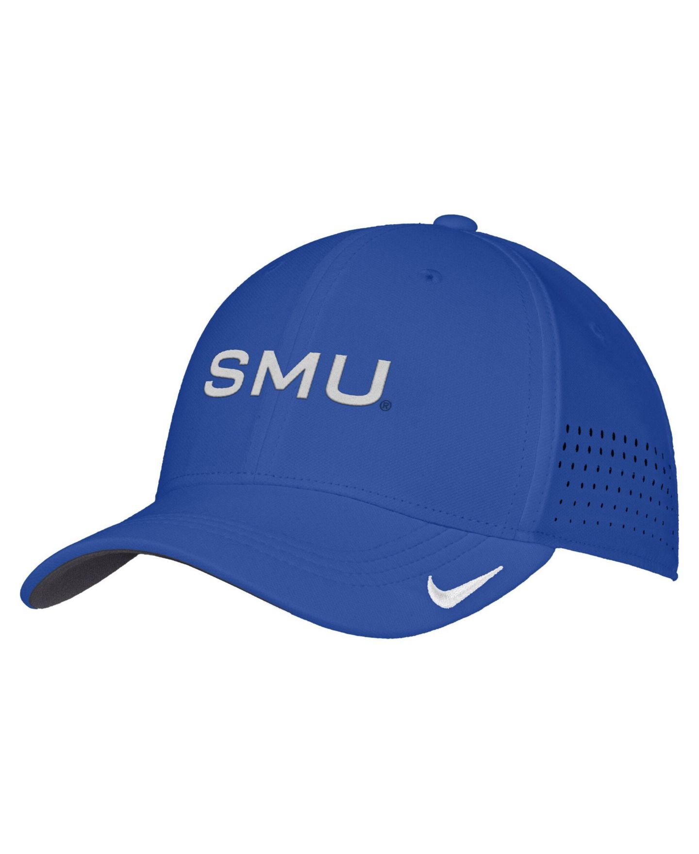 Мужской головной убор Nike Royal SMU Mustangs 2026 On-Field AeroBill SwooshFlex Dri-FIT Hat — фото 1