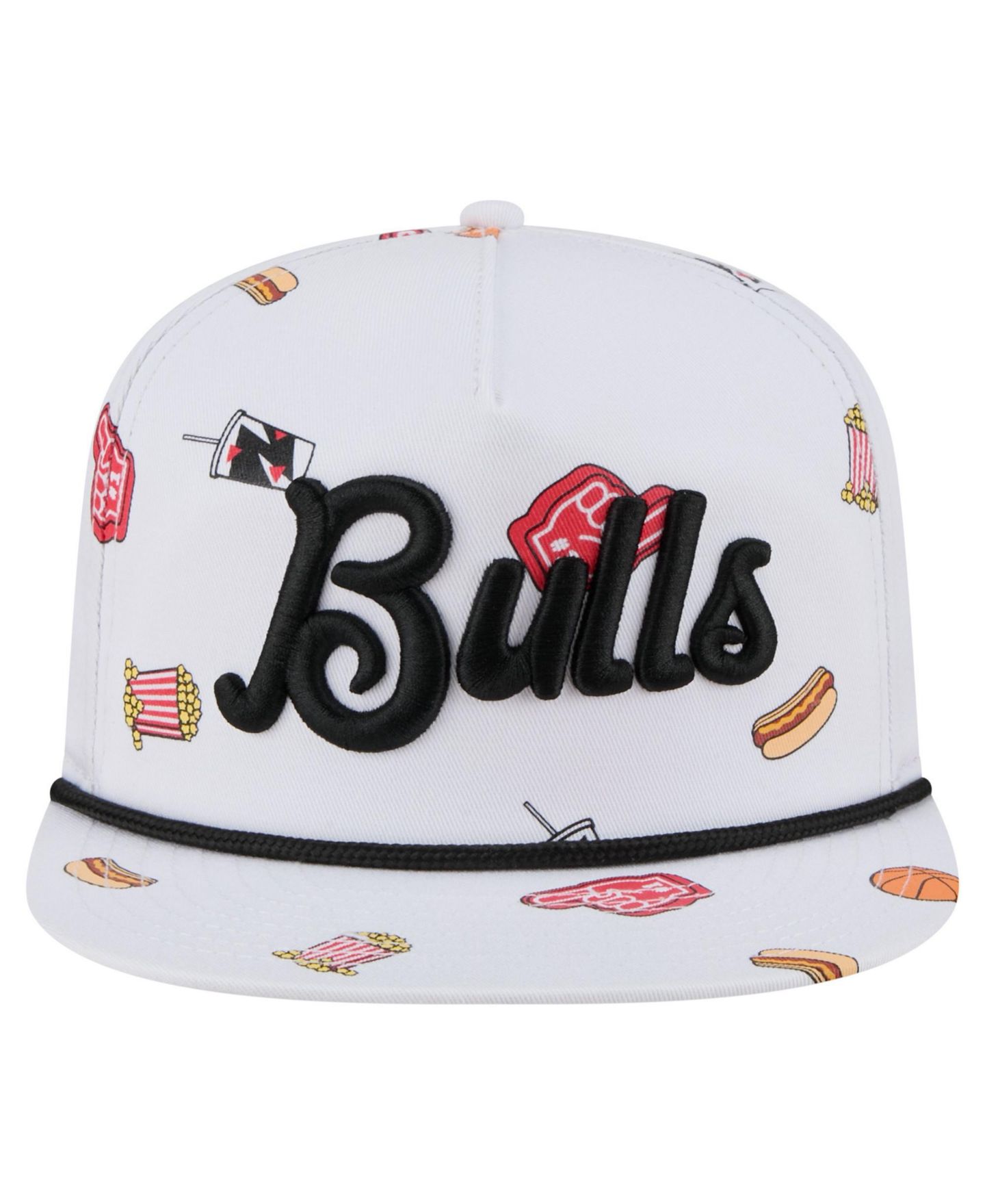Мужская кепка New Era White Chicago Bulls Team Cheer Rope 19TWENTY Adjustable Hat — фото 2