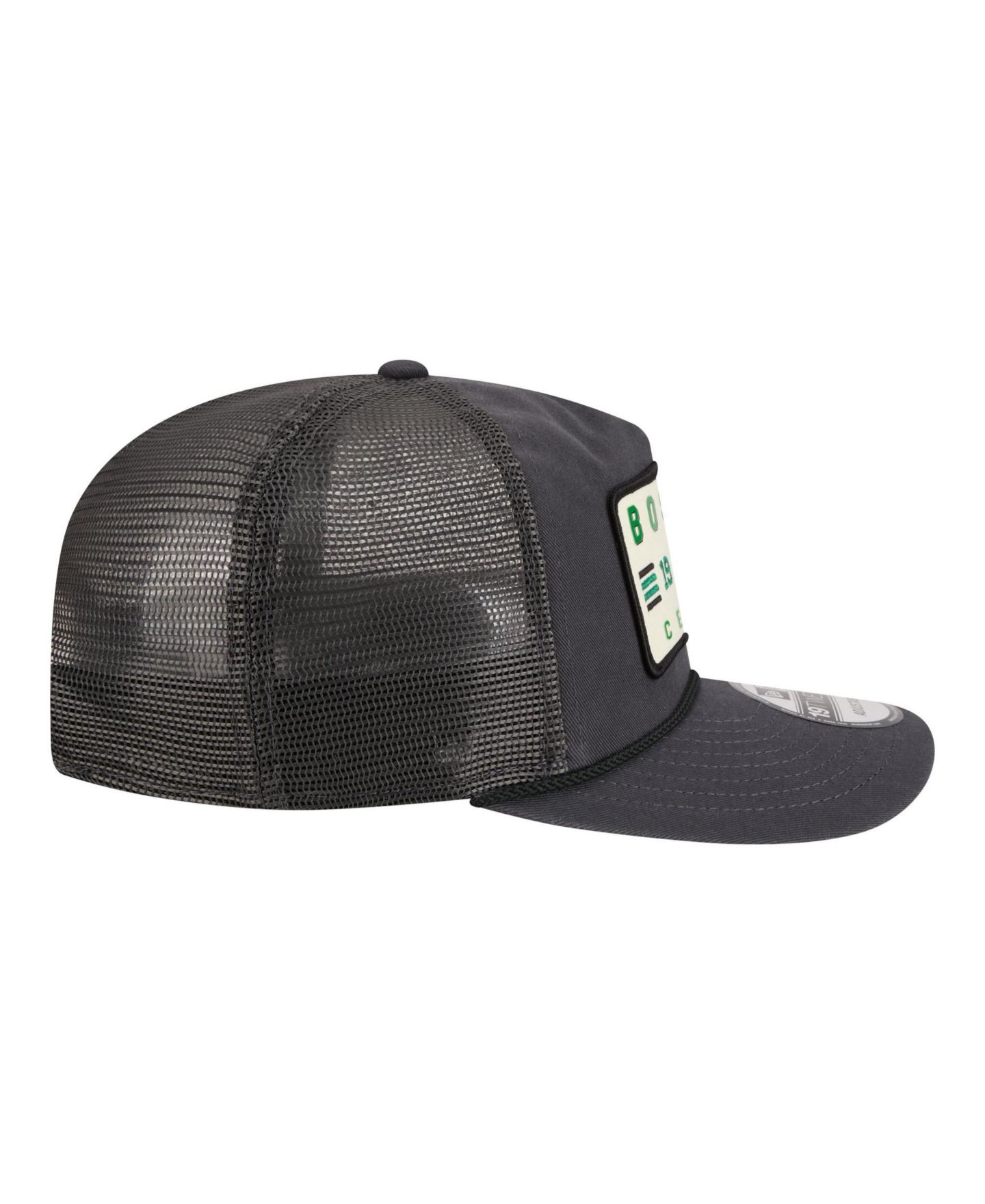 Мужская кепка New Era Charcoal Boston Celtics Washed Patch 19TWENTY Adjustable Trucker Hat — фото 7