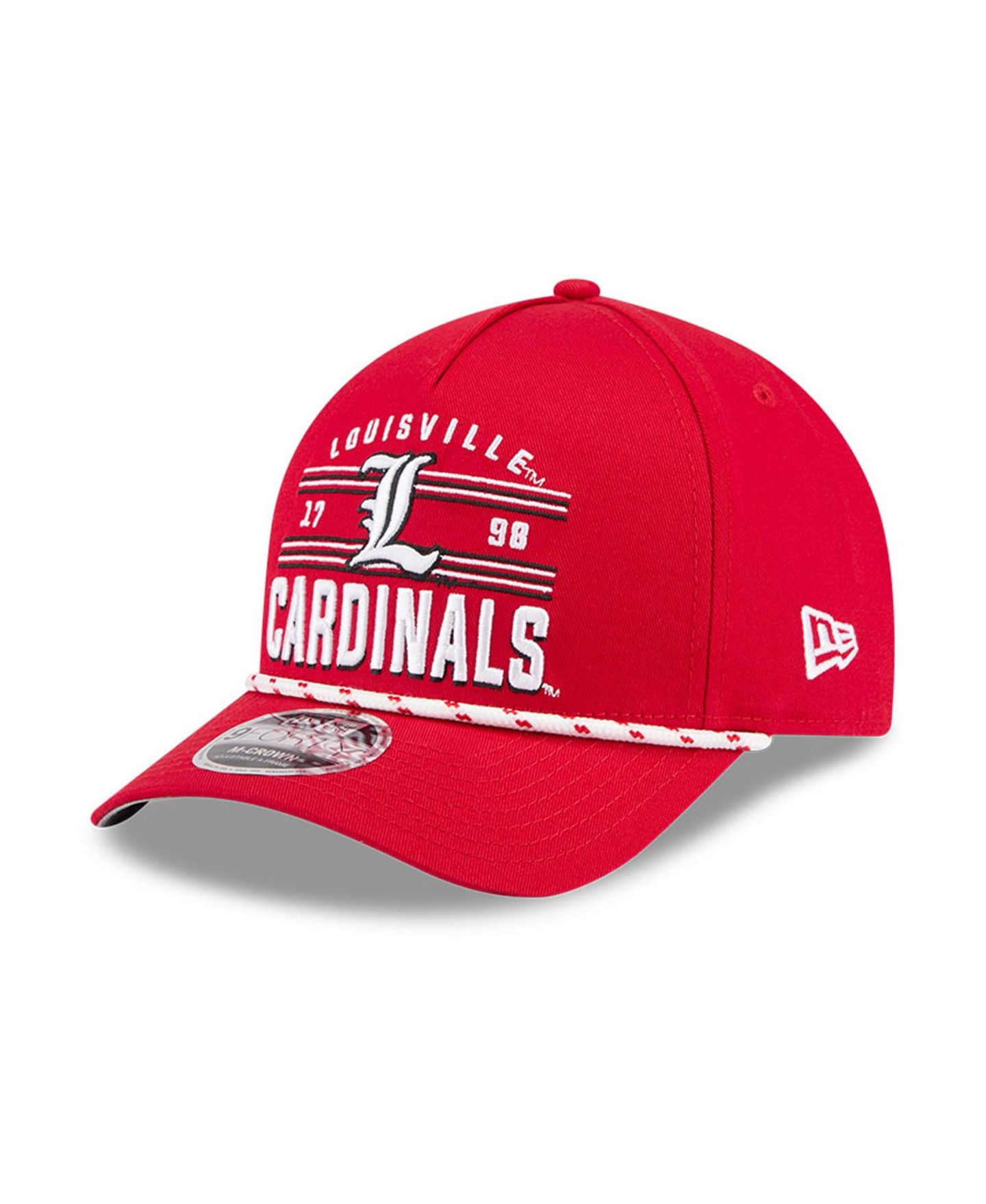 Мужская кепка New Era Red Louisville Cardinals Historic March Madness 9FORTY M-Crown Adjustable Hat — фото 3
