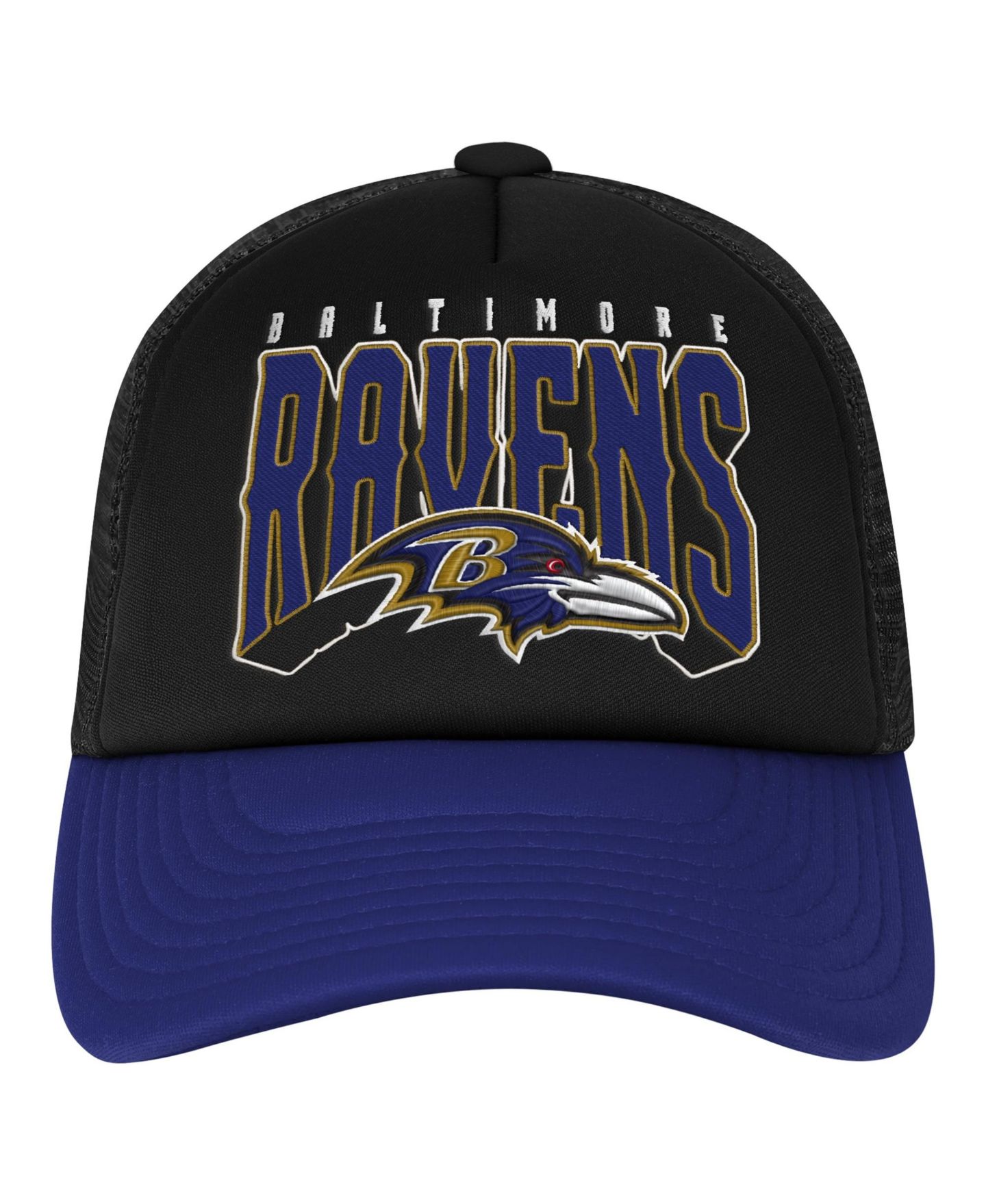 Детская кепка Outerstuff Black/Purple Baltimore Ravens Handoff Foam Adjustable Trucker Hat — фото 2