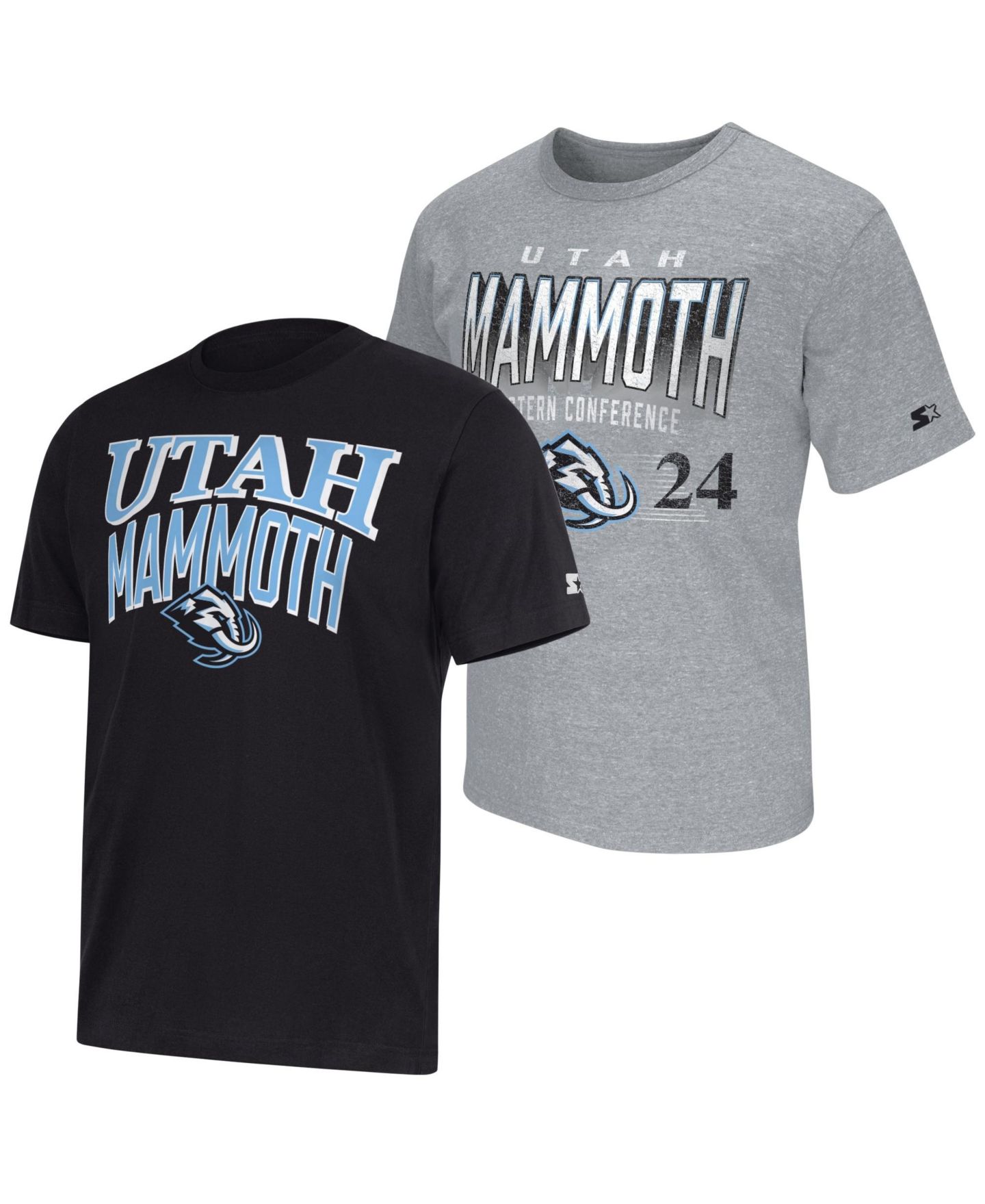 Мужские футболки Starter Black/Heather Gray Utah Mammoth Two-Pack T-Shirt Set — фото 1