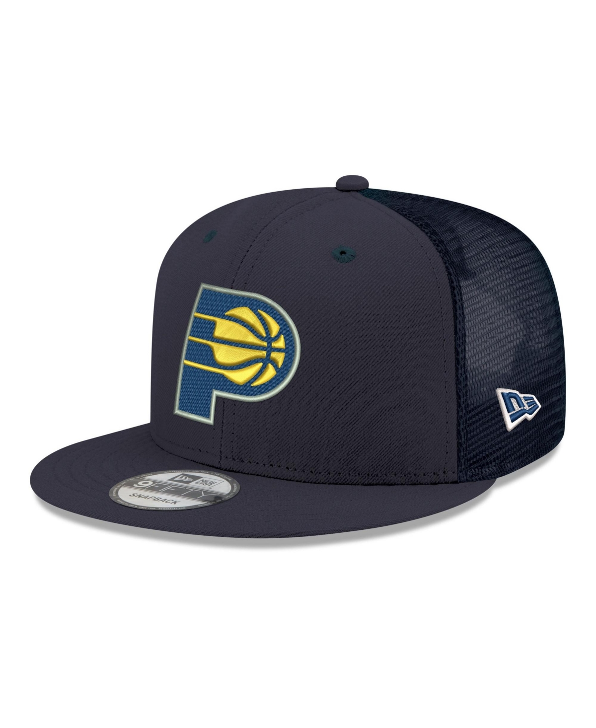 Men's New Era Navy Indiana Pacers Core Logo Meshback 9FIFTY Snapback Hat