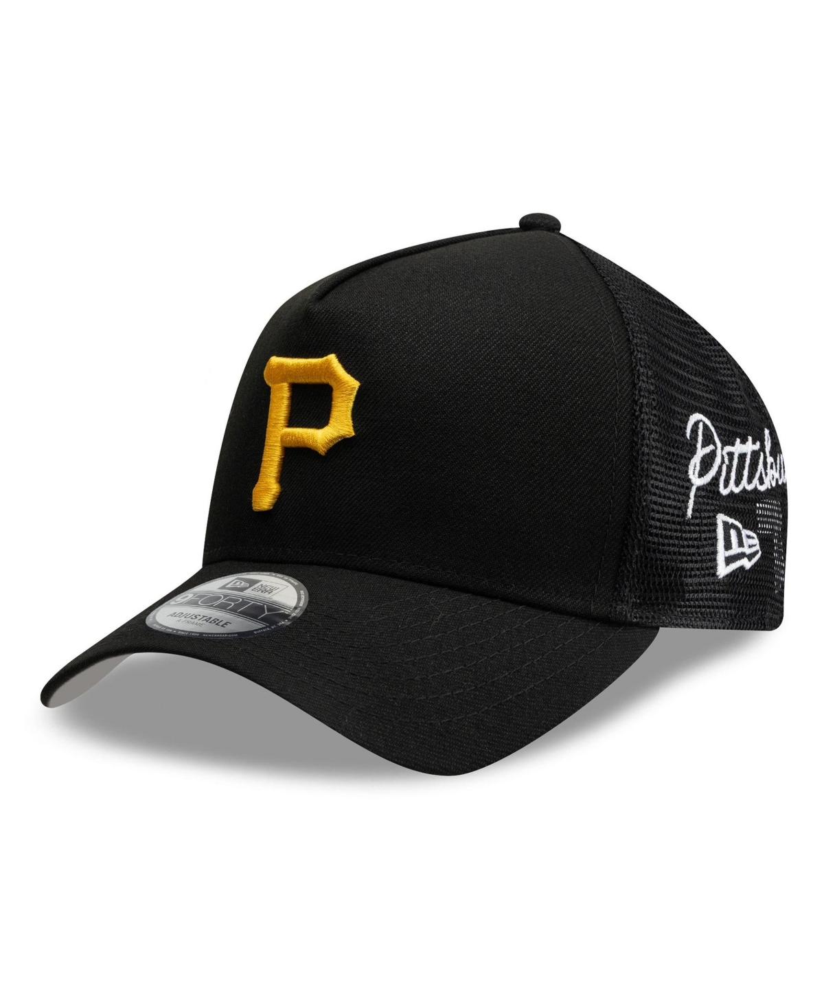 New Era Pittsburgh Pirates Side Script 9FORTY A-Frame Trucker Hat