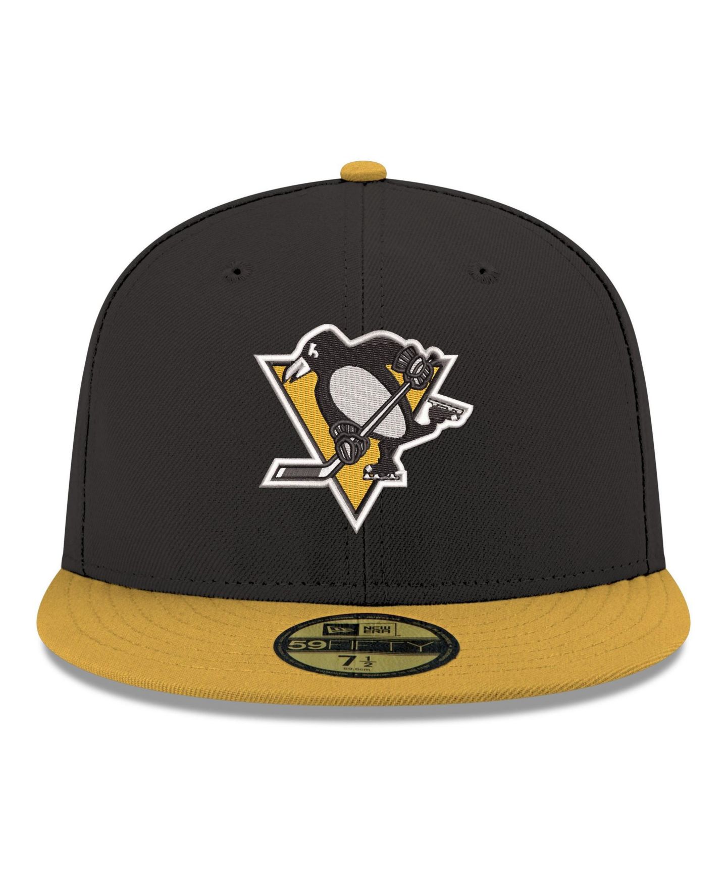 Мужская кепка New Era Black Pittsburgh Penguins Core Logo Two-Tone 59FIFTY Fitted Hat — фото 2