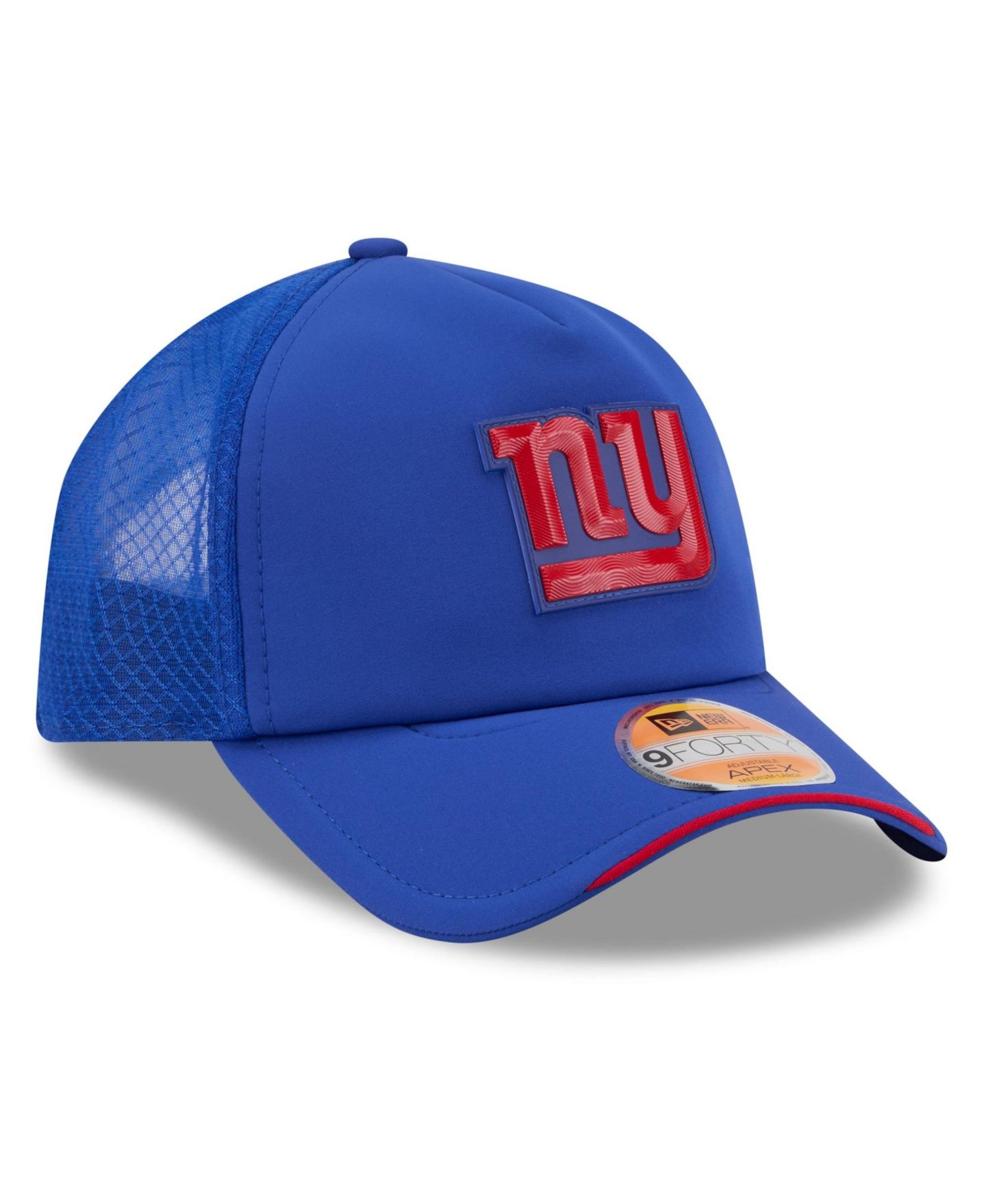 Детская кепка New Era Royal New York Giants 2026 Sideline Apex 9FORTY Adjustable Trucker Hat — фото 3