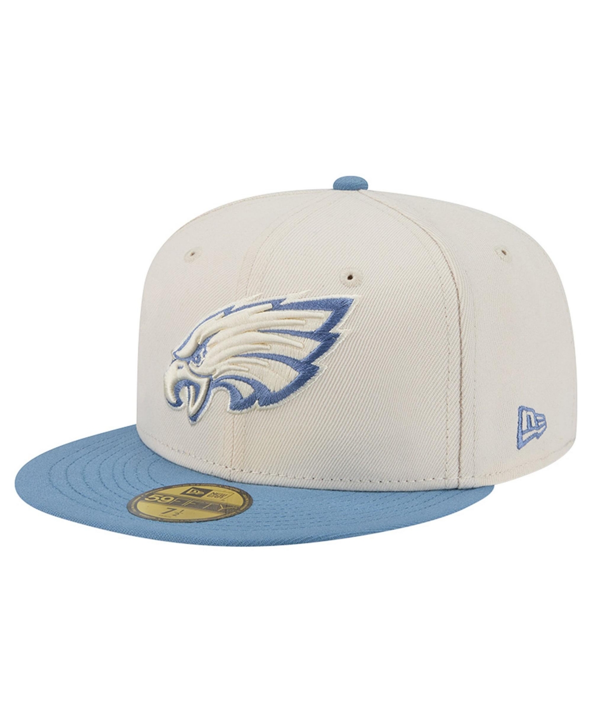 New Era Philadelphia Eagles 59FIFTY Color Pack Flat-Bill High-Crown Fitted Hat - Cream, Blue