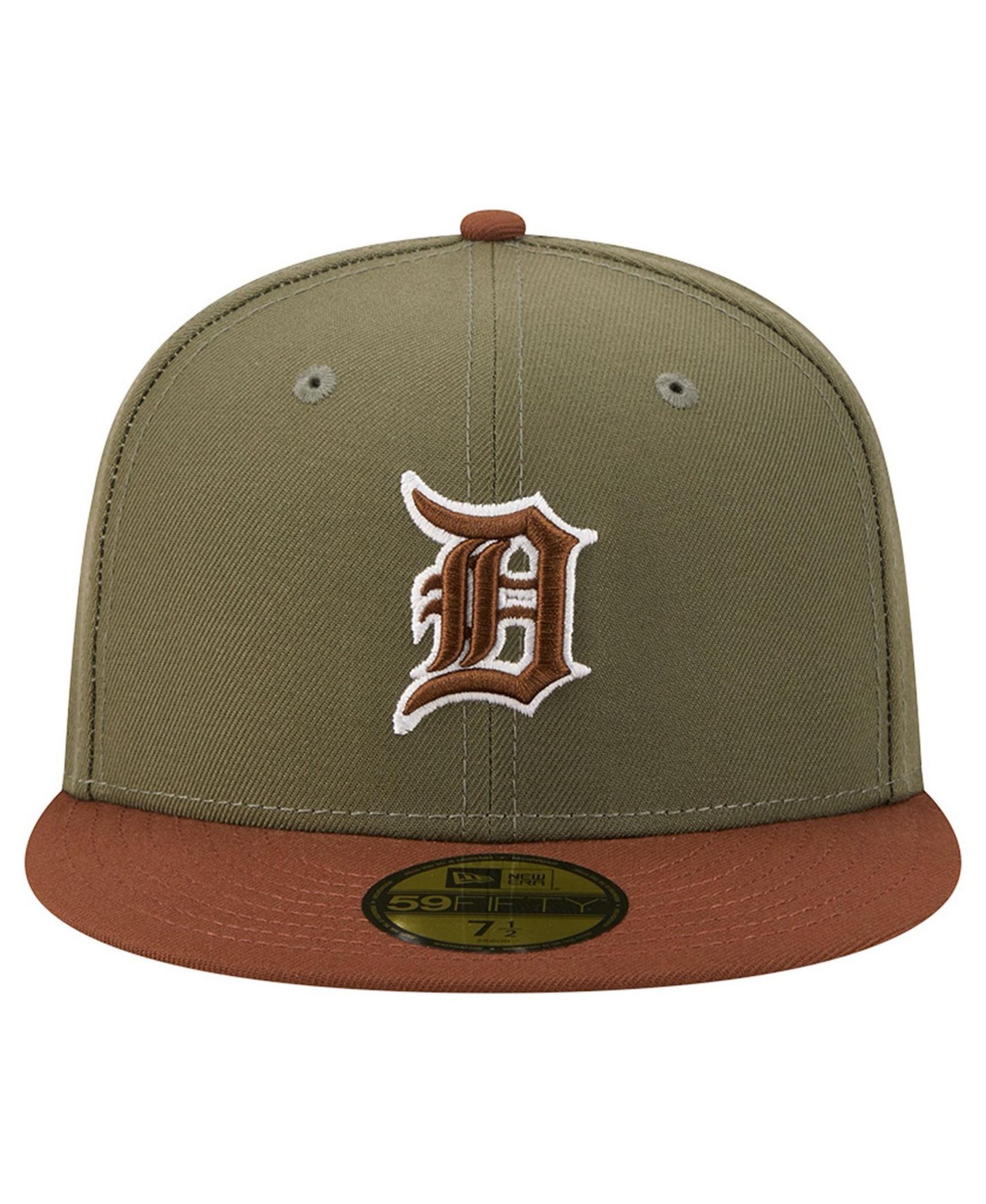 Мужские головные уборы New Era Olive/Brown Detroit Tigers Color Pack 59FIFTY Fitted Hat — фото 2