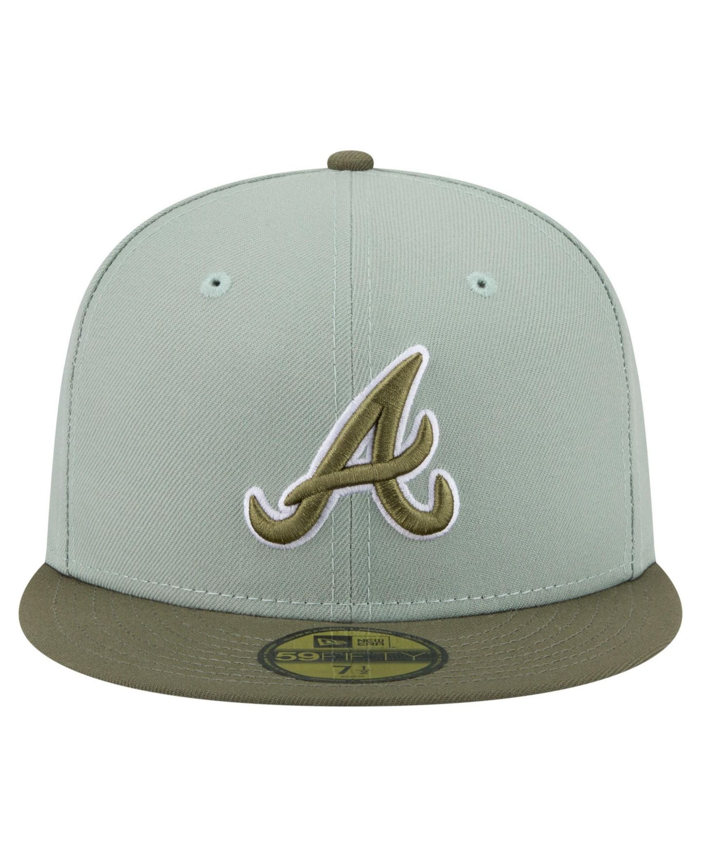 Мужские головные уборы New Era Green/Olive Atlanta Braves Color Pack 59FIFTY Fitted Hat — фото 2