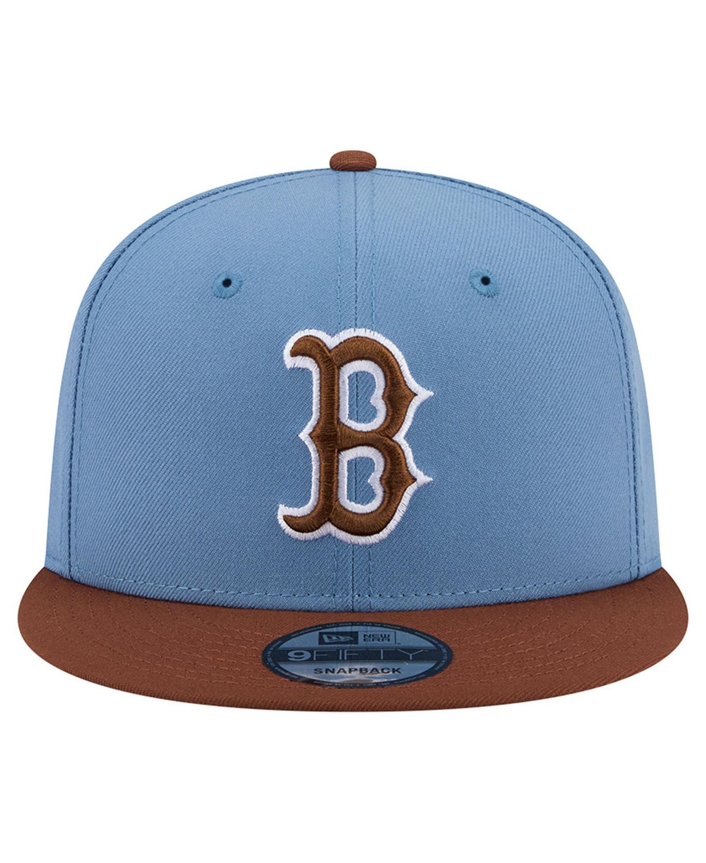 Мужские головные уборы New Era Light Blue/Brown Boston Red Sox Color Pack 9FIFTY Snapback Hat — фото 2