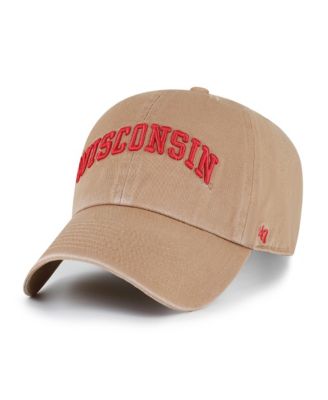 Men's Khaki Wisconsin Badgers Vault Clean Up Adjustable Hat