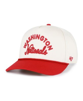 Men's and Women's Natural/Red Washington Nationals Rope Script Hitch Adjustable Hat
