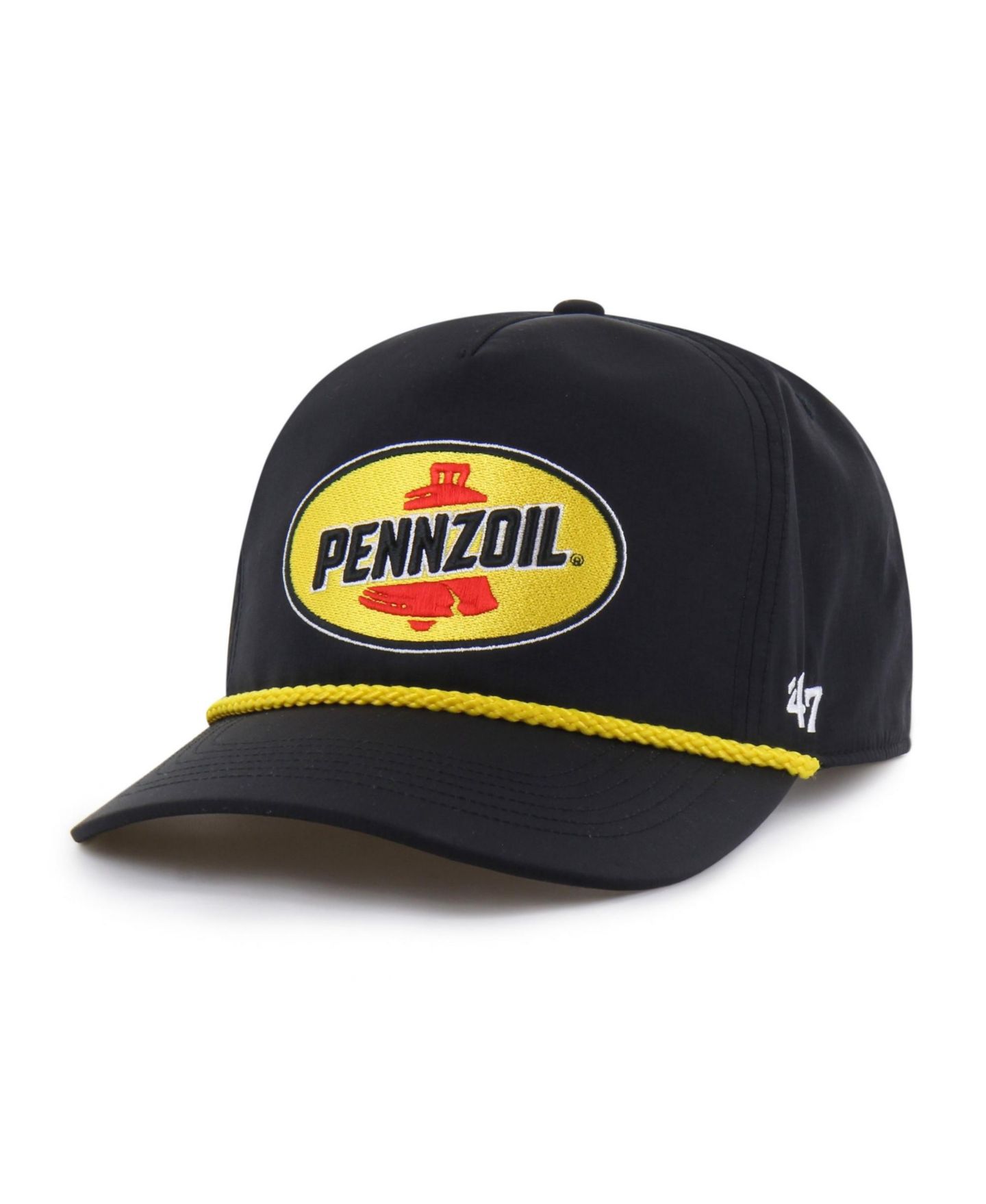 Мужская кепка '47 Brand Black Joey Logano Sponsor Logo Side Patch Brrr Hitch Rope Adjustable Hat — фото 2