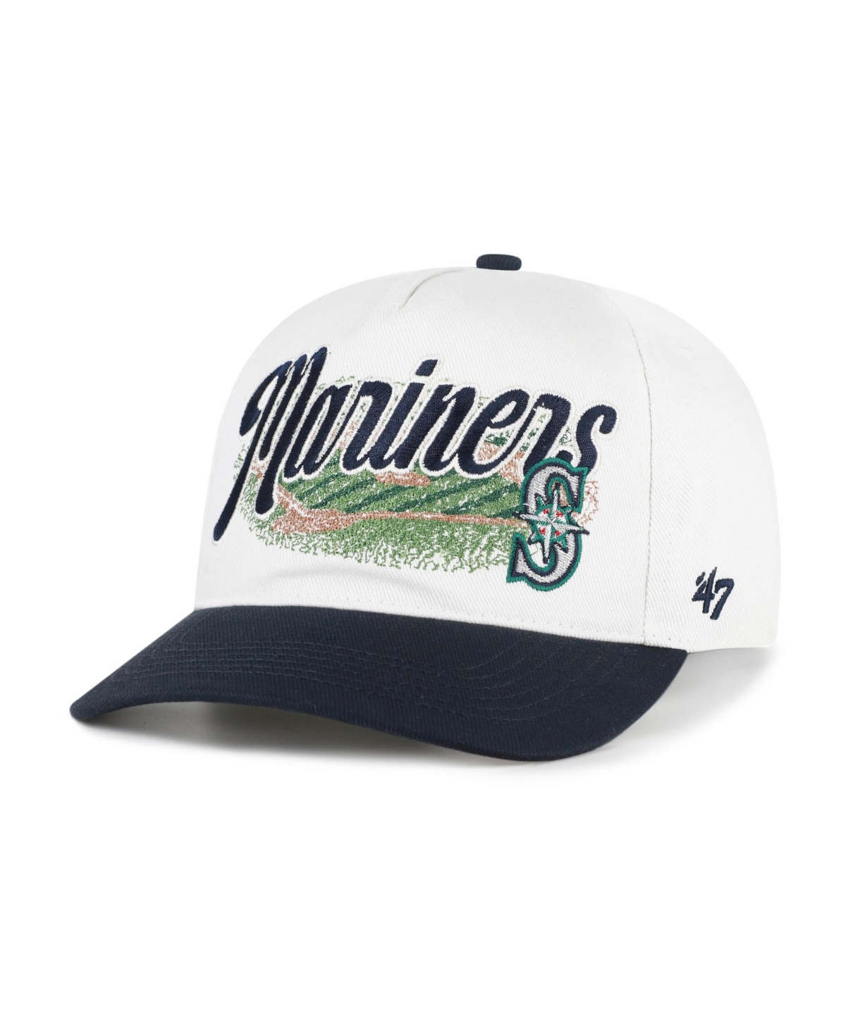 '47 Brand Men's Seattle Mariners Enfield Five-Panel Adjustable Baseball Hat - White, Navy