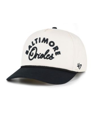 Men's and Women's Natural/Black Baltimore Orioles Rope Script Hitch Adjustable Hat