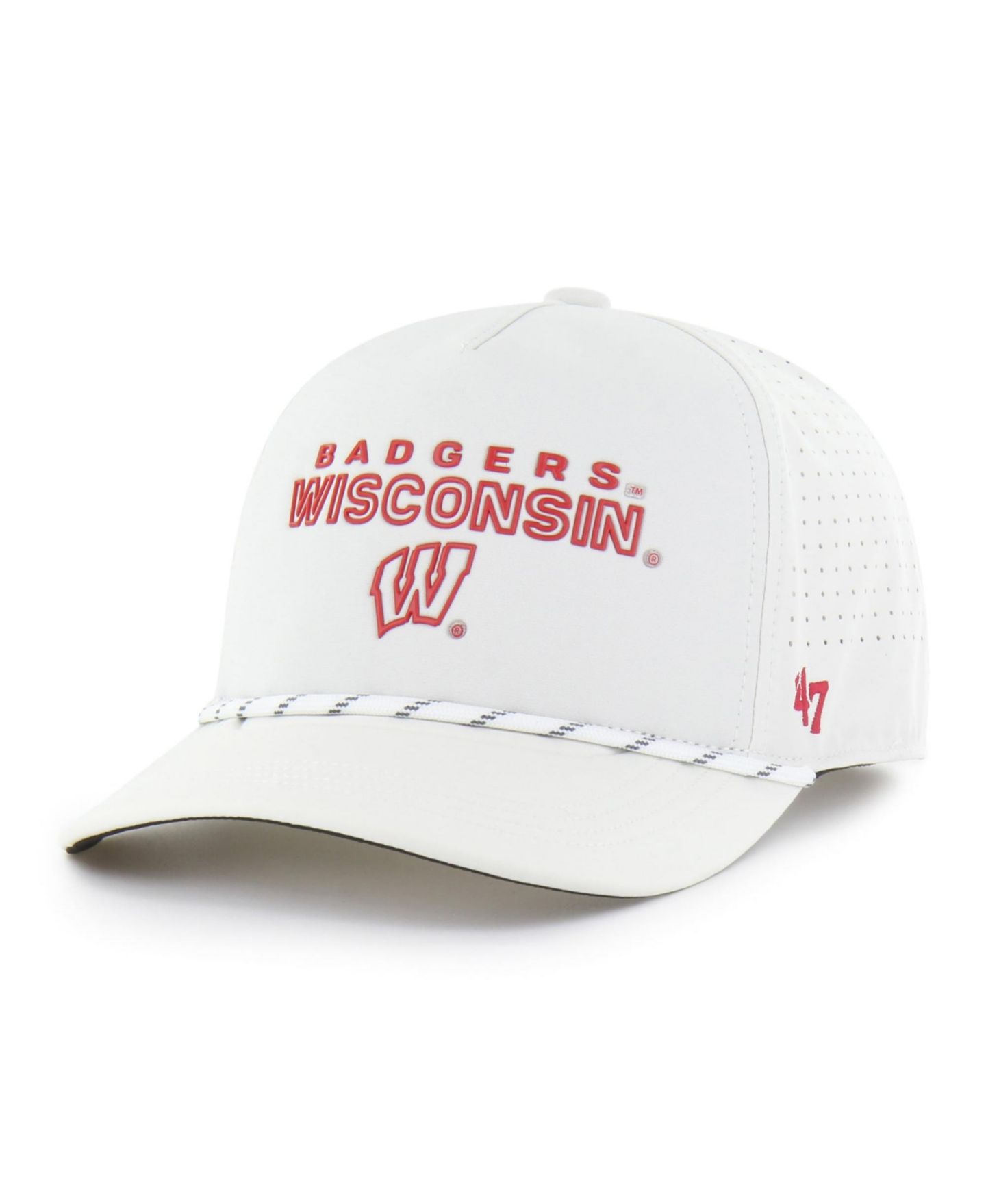 Кепка '47 Brand White Wisconsin Badgers Brrr Rope Hitch Adjustable Hat — фото 1