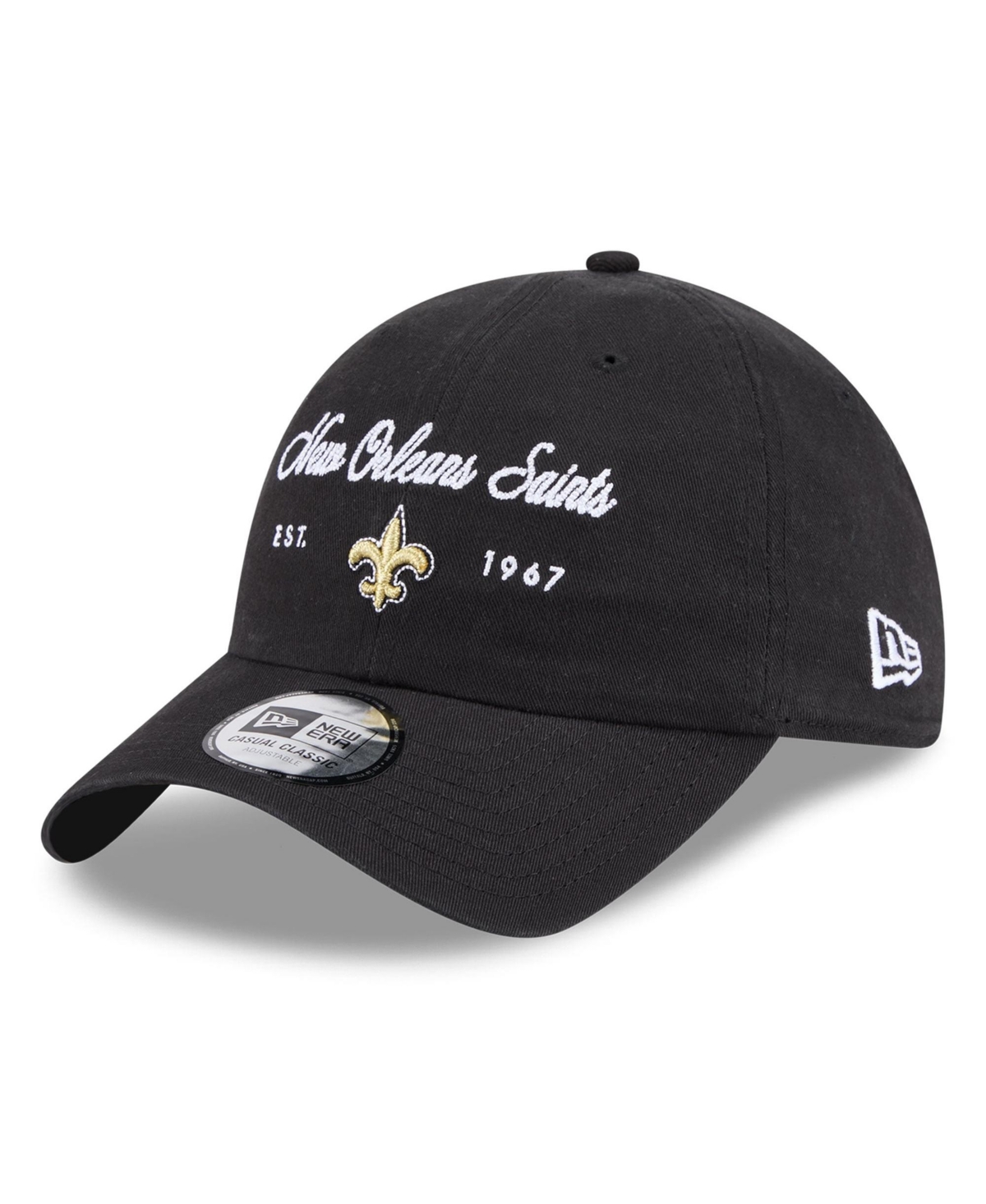 New Era Women's New Orleans Saints Heavy-Washed Adjustable Casual Classic Baseball Cap - Black