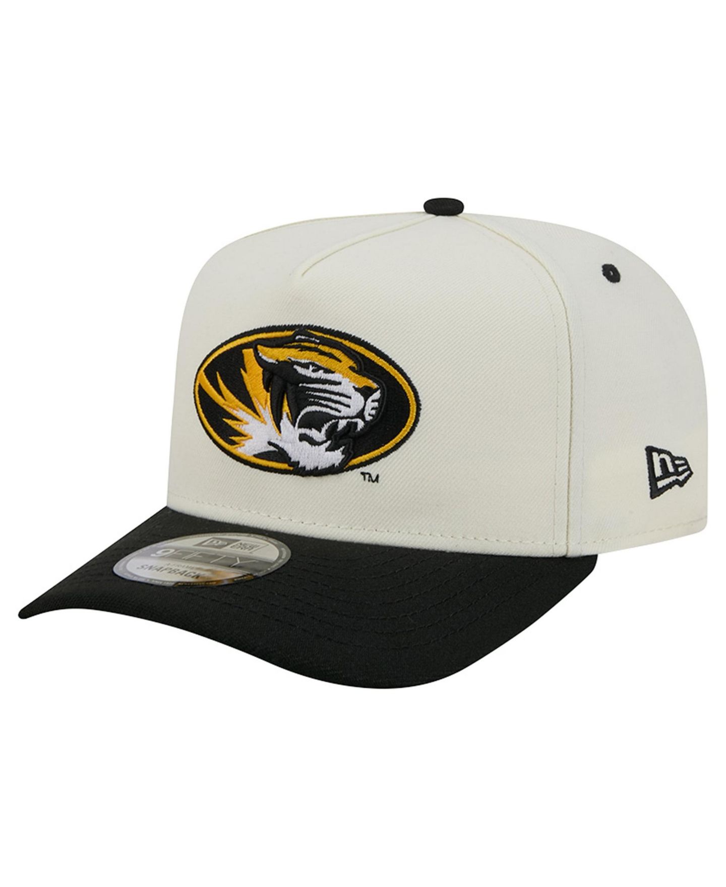 Кепка New Era White/Black Missouri Tigers A-Frame 9FIFTY Snapback Hat — фото 1