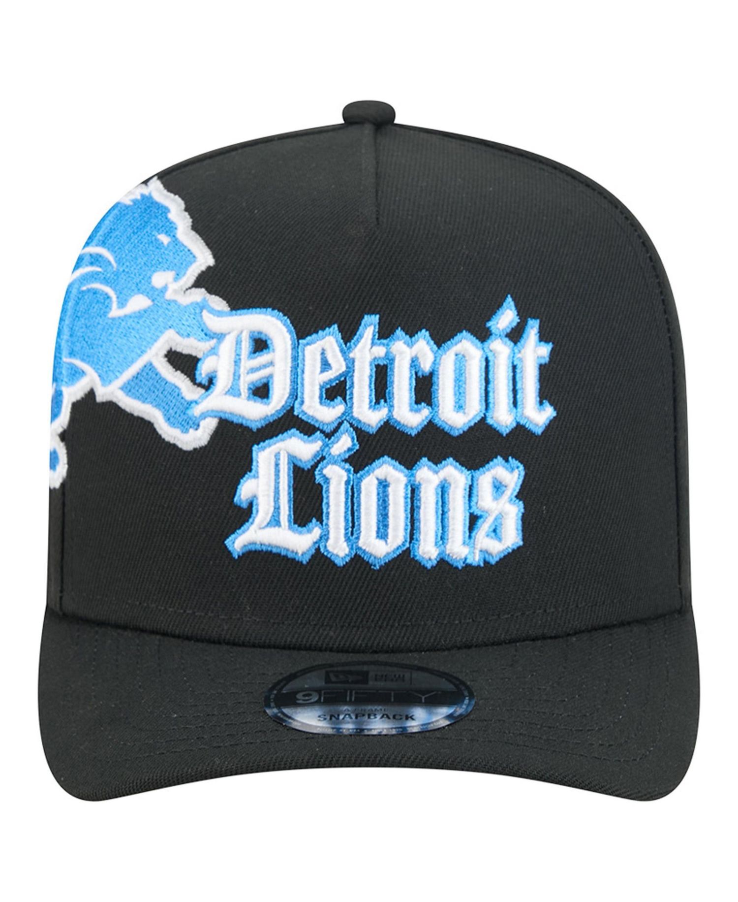 Men's Black Detroit Lions Proud A-Frame 9FIFTY Snapback Hat
