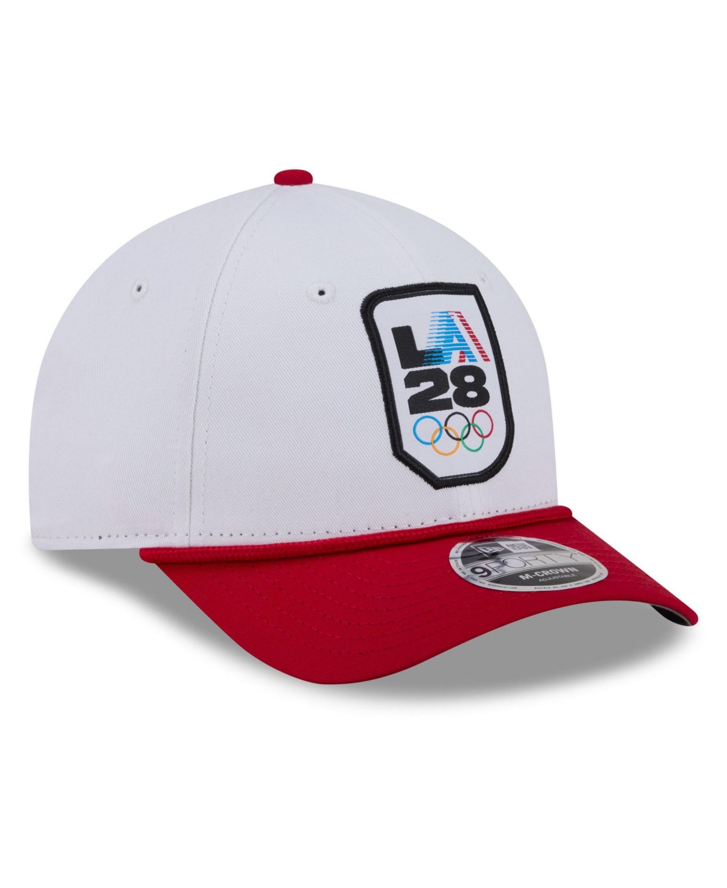Мужская кепка New Era White/Red LA28 Rope M-Crown 9FORTY Adjustable Hat — фото 3