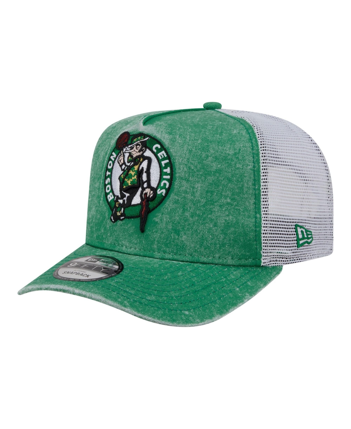 Men's New Era  Kelly Green/White Boston Celtics Washed Meshback 9FIFTY Adjustable Hat