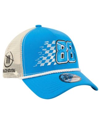 Men's  Blue Connor Zilisch Trackhouse Driver Number A-Frame 9FORTY Trucker Rope Adjustable Hat